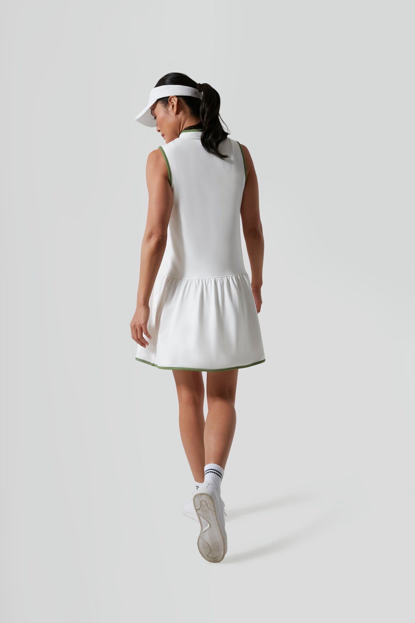 White and French Quarter Zip Emma Tennis Dress