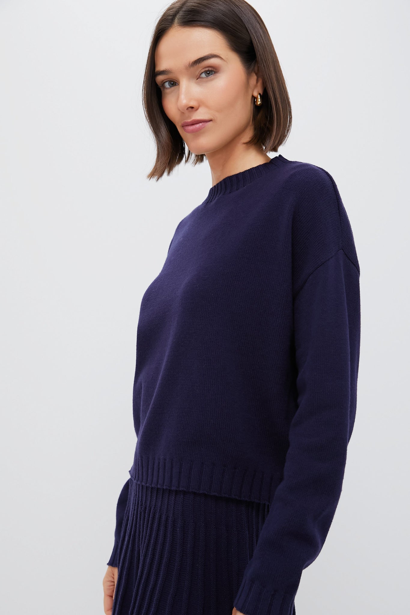 Navy Knit Milly Crewneck Sweater
