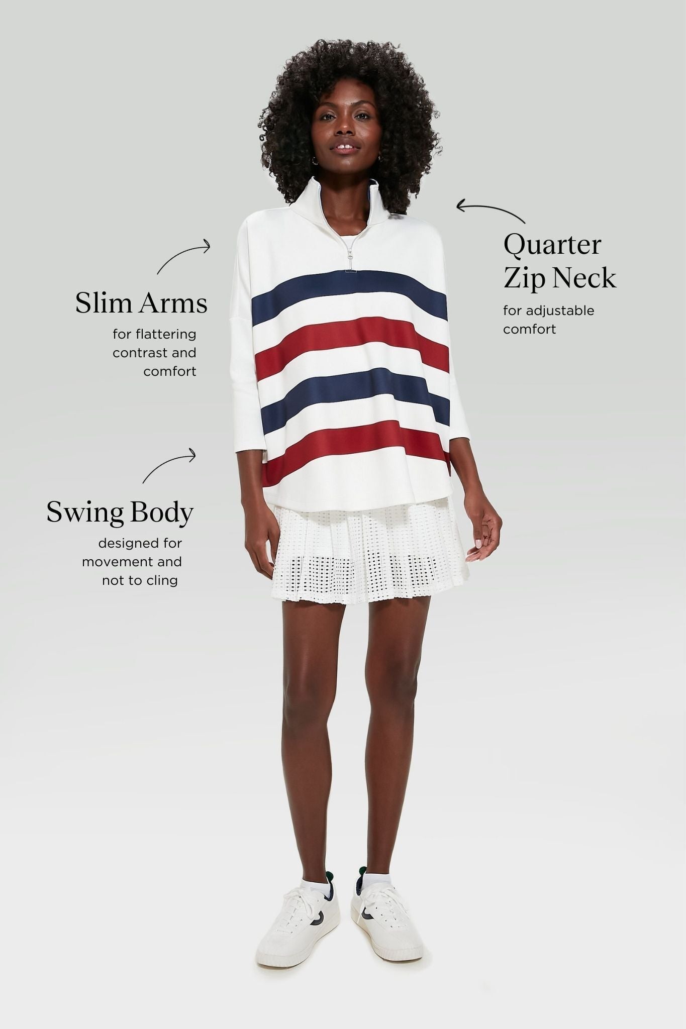 Americana Stripe Martina Quarter Zip