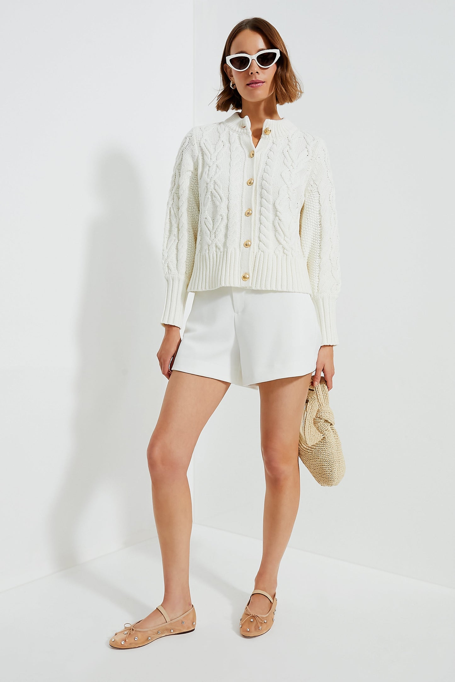 Ivory Cotton Colette Cardigan