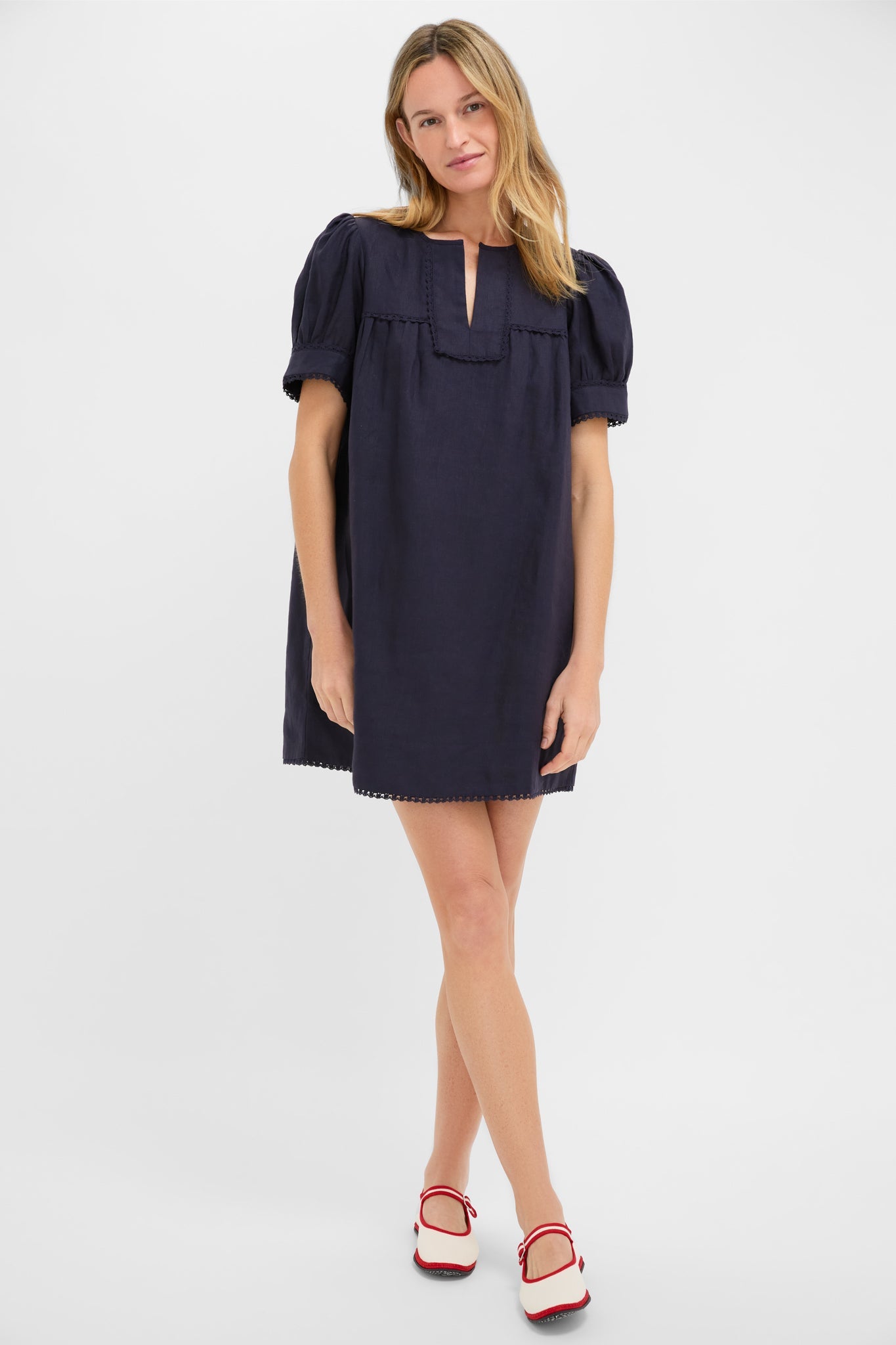 Navy Linen Bridget Dress