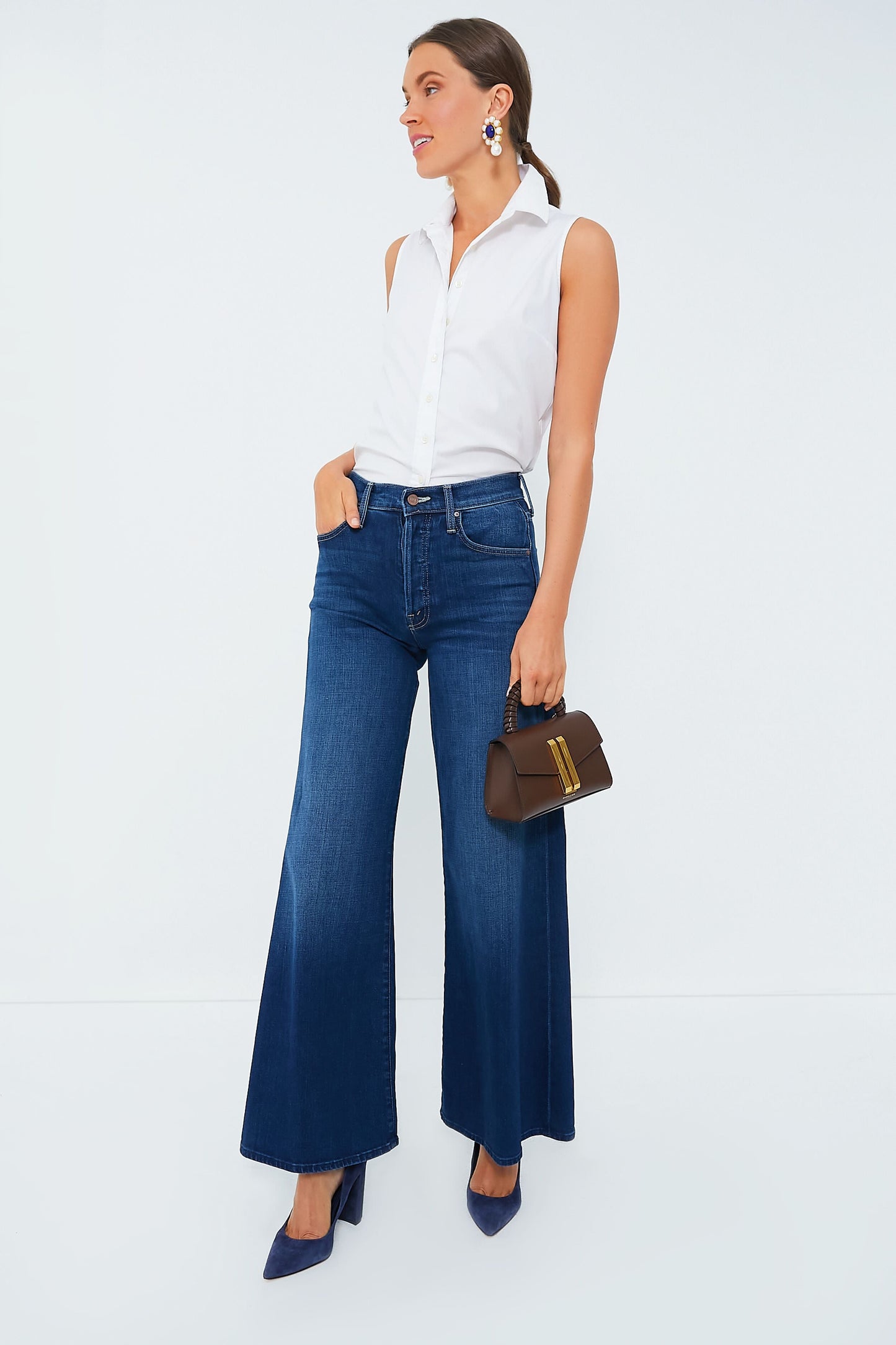 White Sleeveless Essentials Shirt