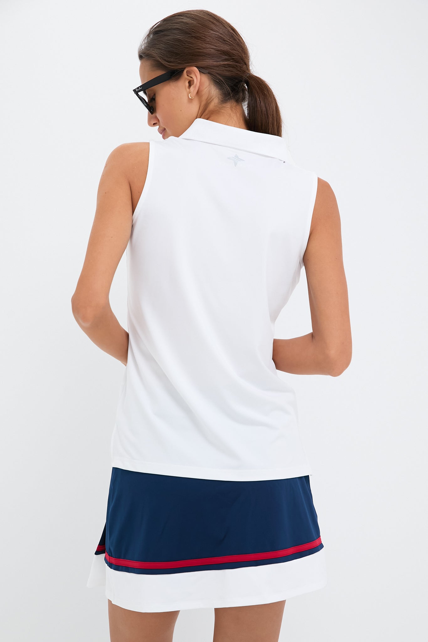 White Sleeveless Caroline Polo