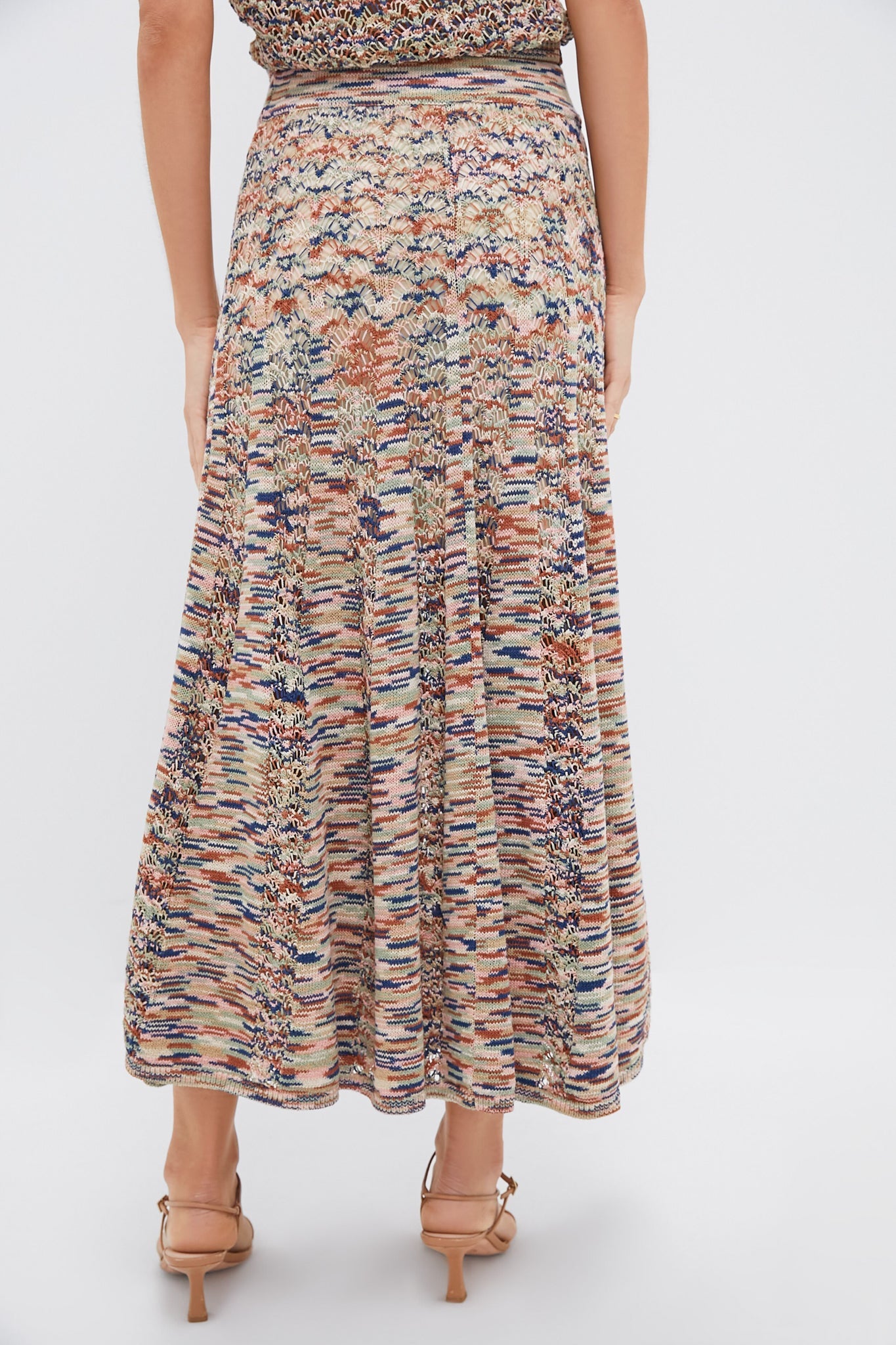 Multi Wylie Flared Knit Skirt