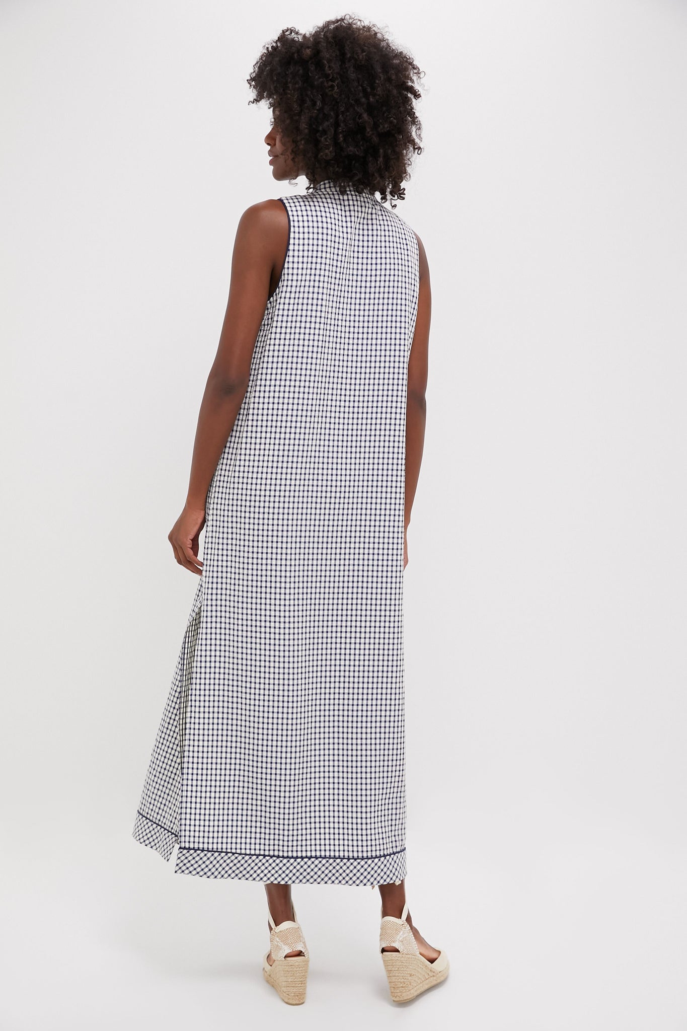 Navy Gingham Seersucker Haines Dress