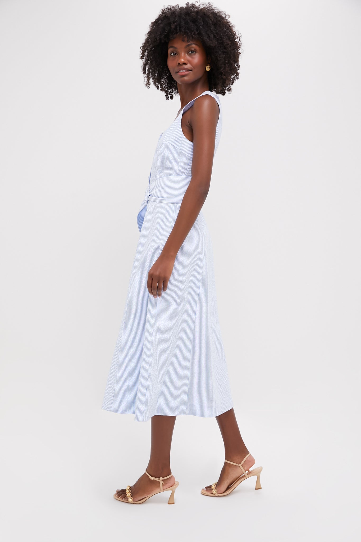 Blue Seersucker Delta Dress