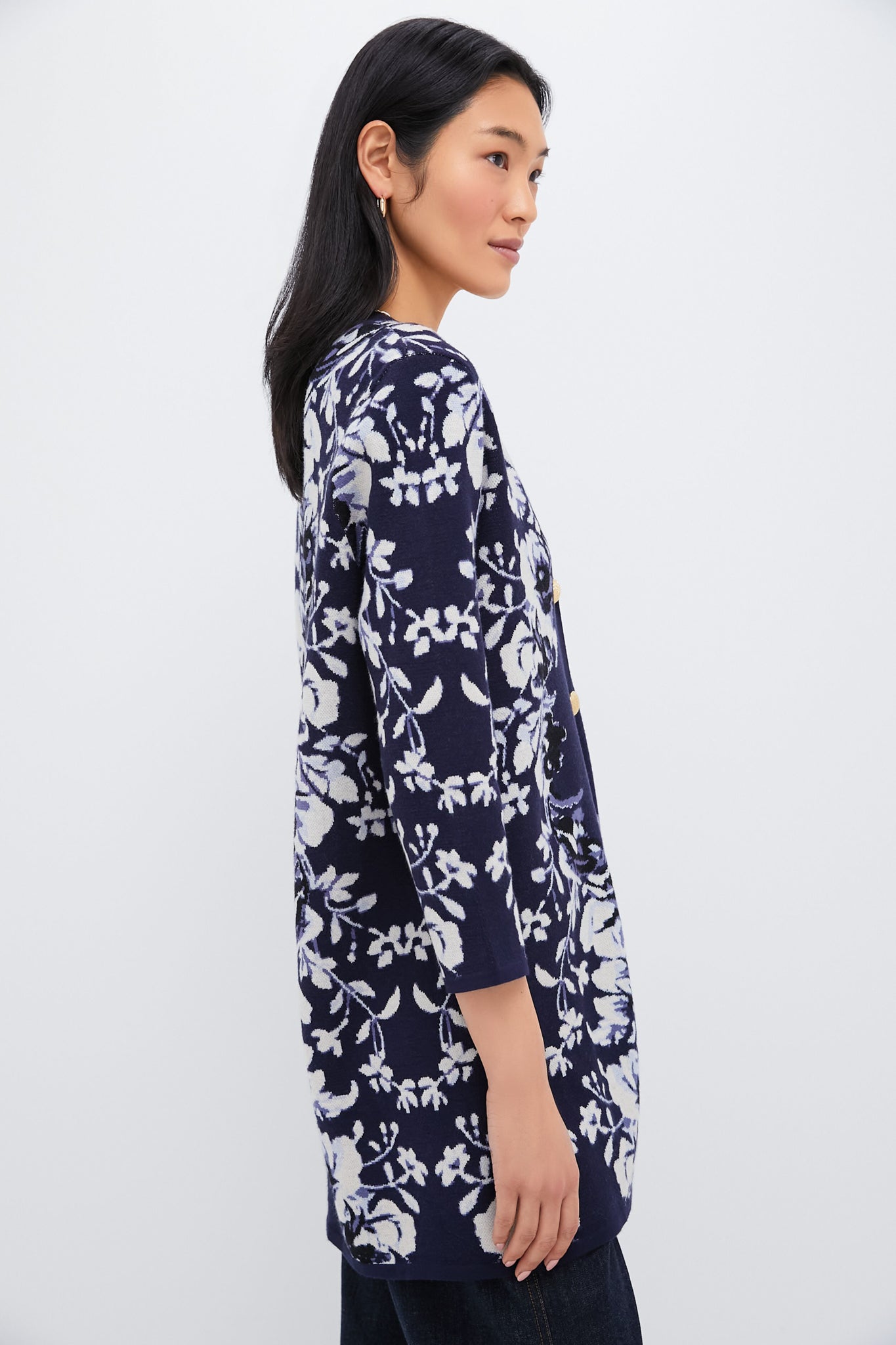 Indigo Reflection Knit Jacquard Liv Cardigan
