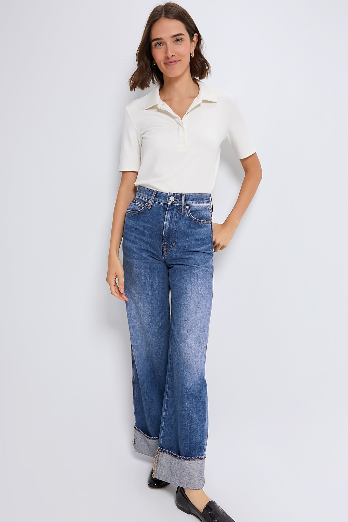 White Adler Interlock Polo