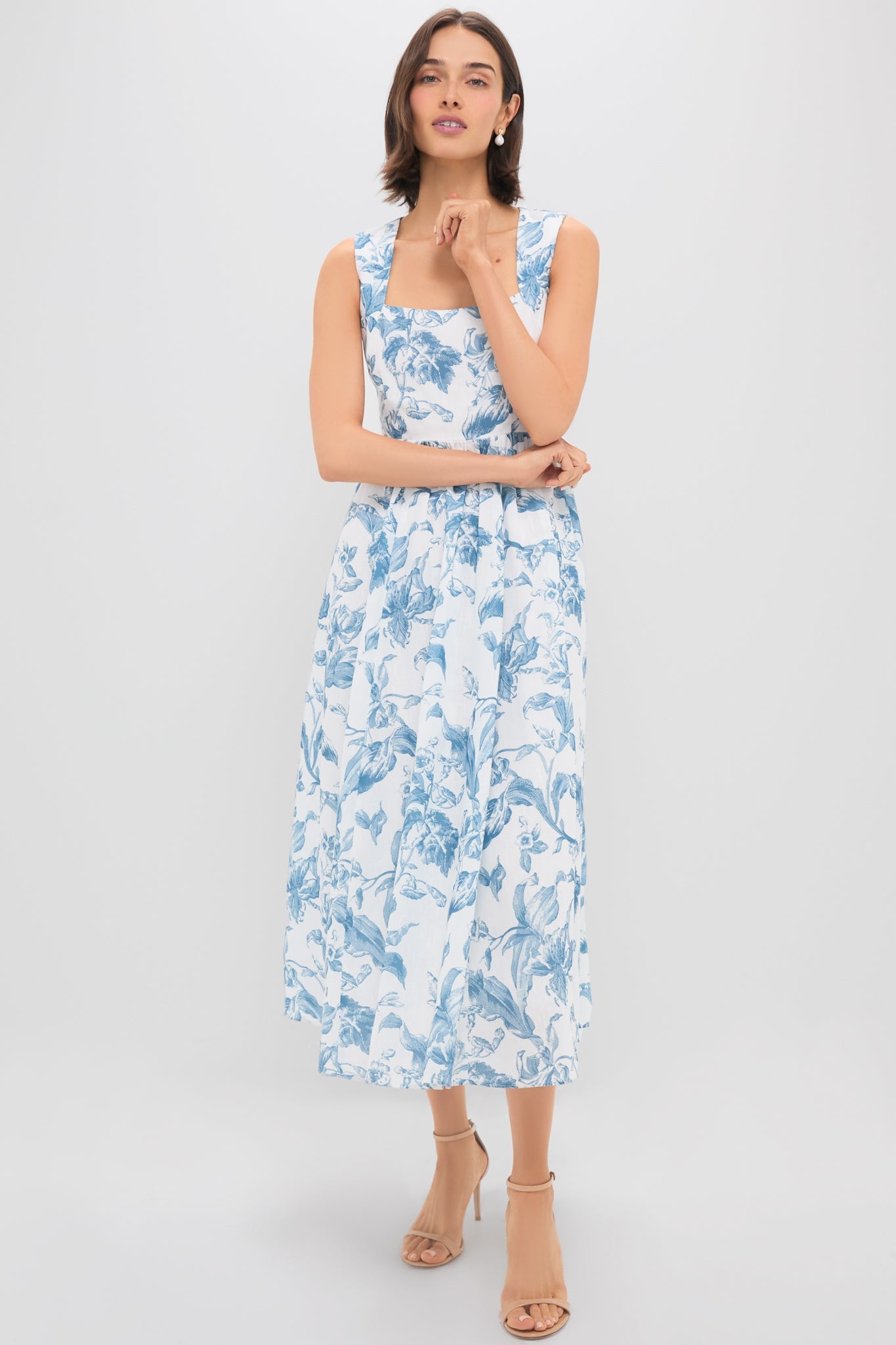 Dusty Blue Floral Maizie Maxi Dress