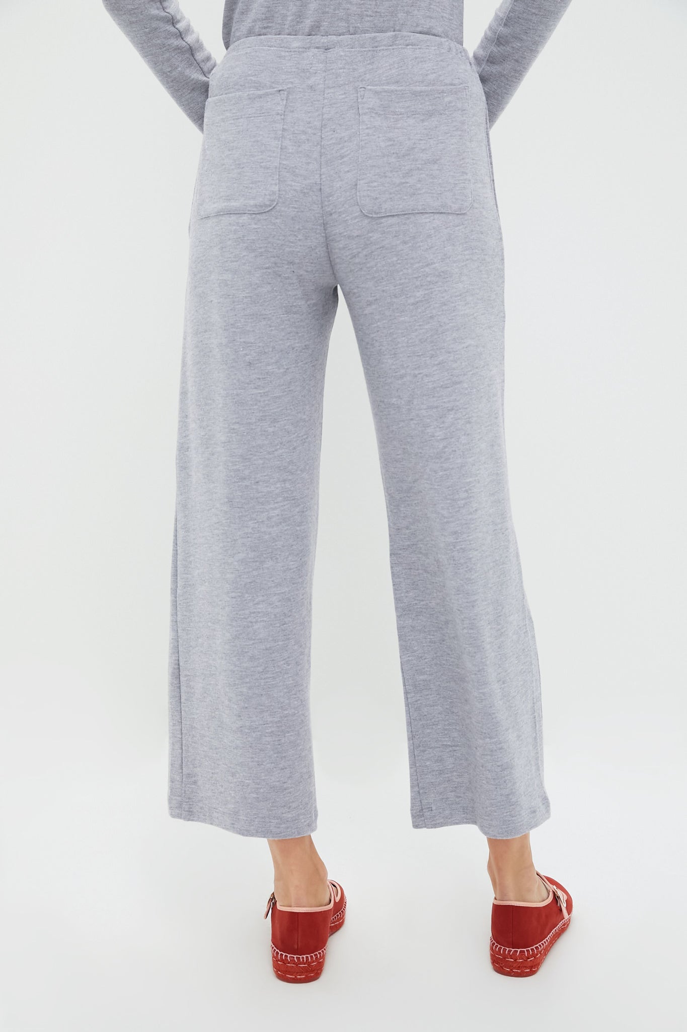 Grey Melange Lauren Crop Drawstring Pants