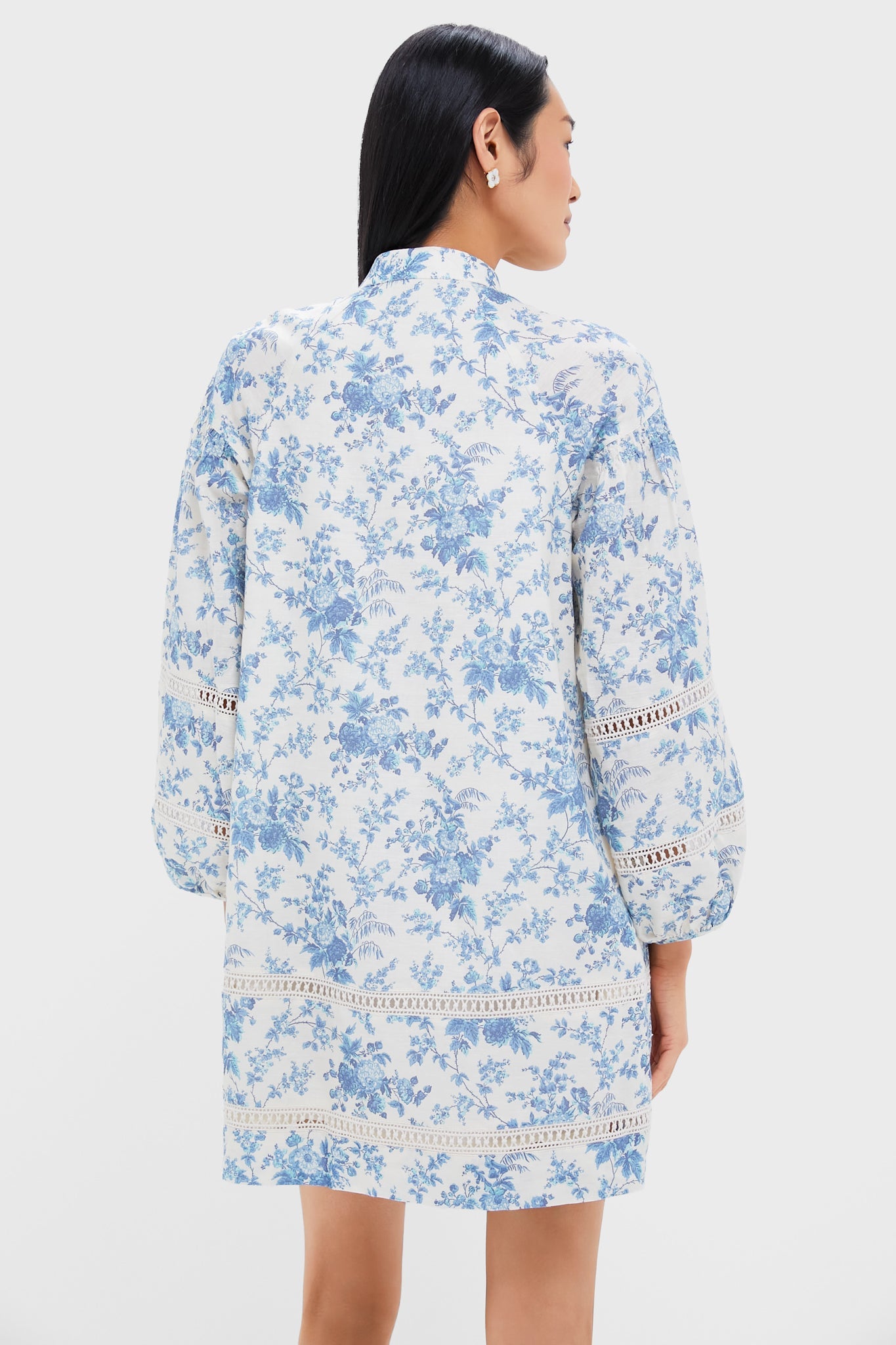 Forget Me Not Floral Cotton Linen Mini Maryse Caftan