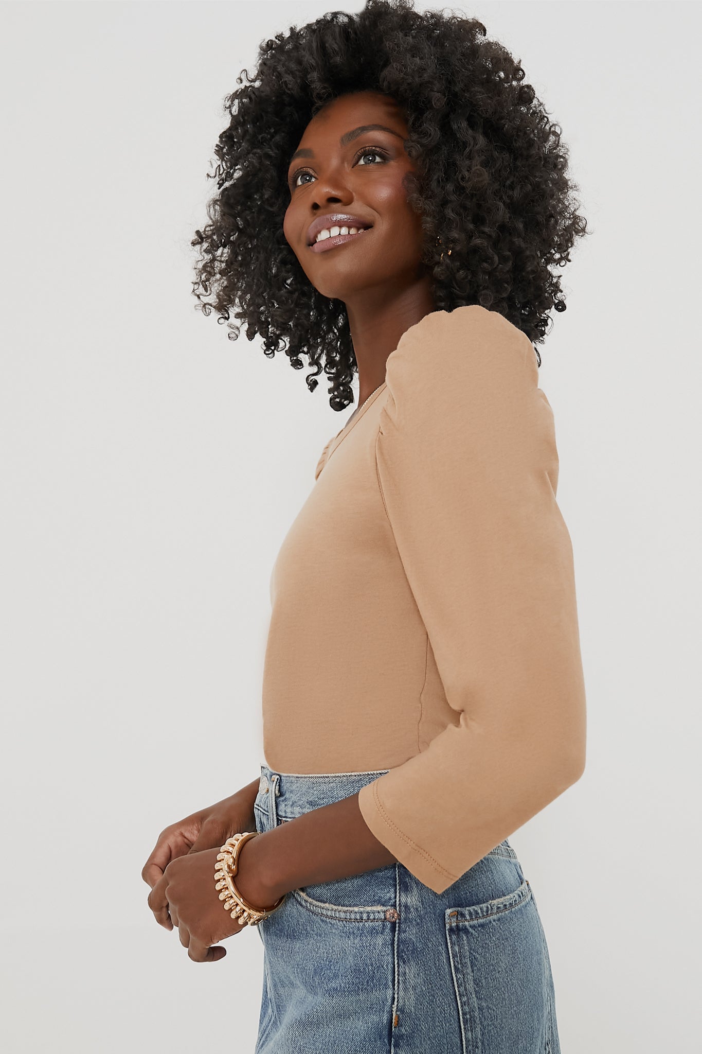 Tan Vesty Long Sleeve Crewneck