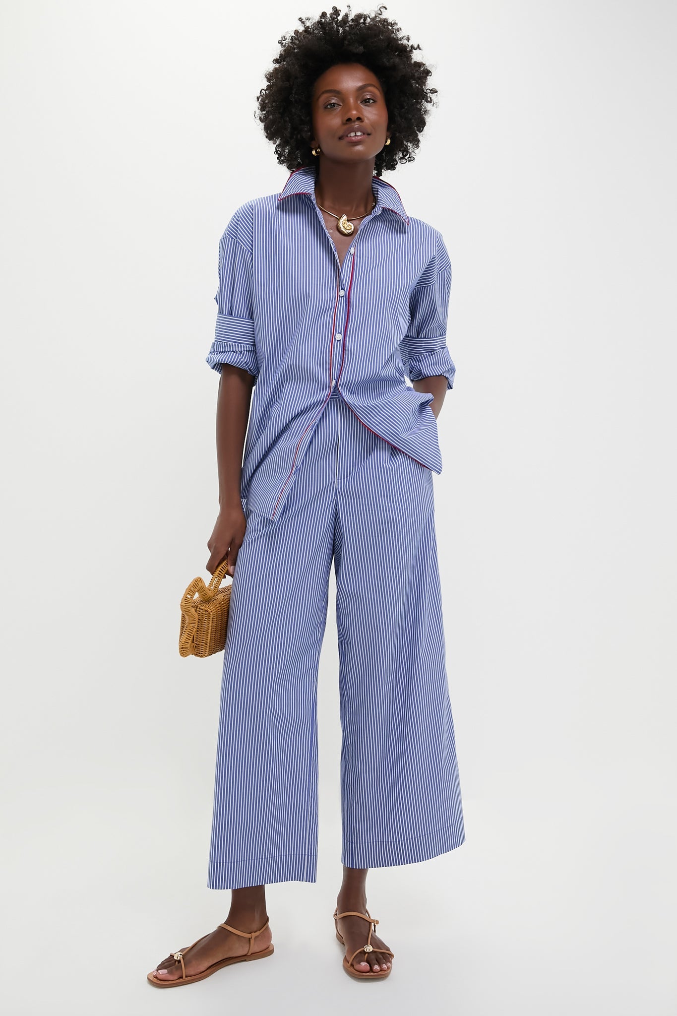 Royal Blue and White Stripe Penelope Pants