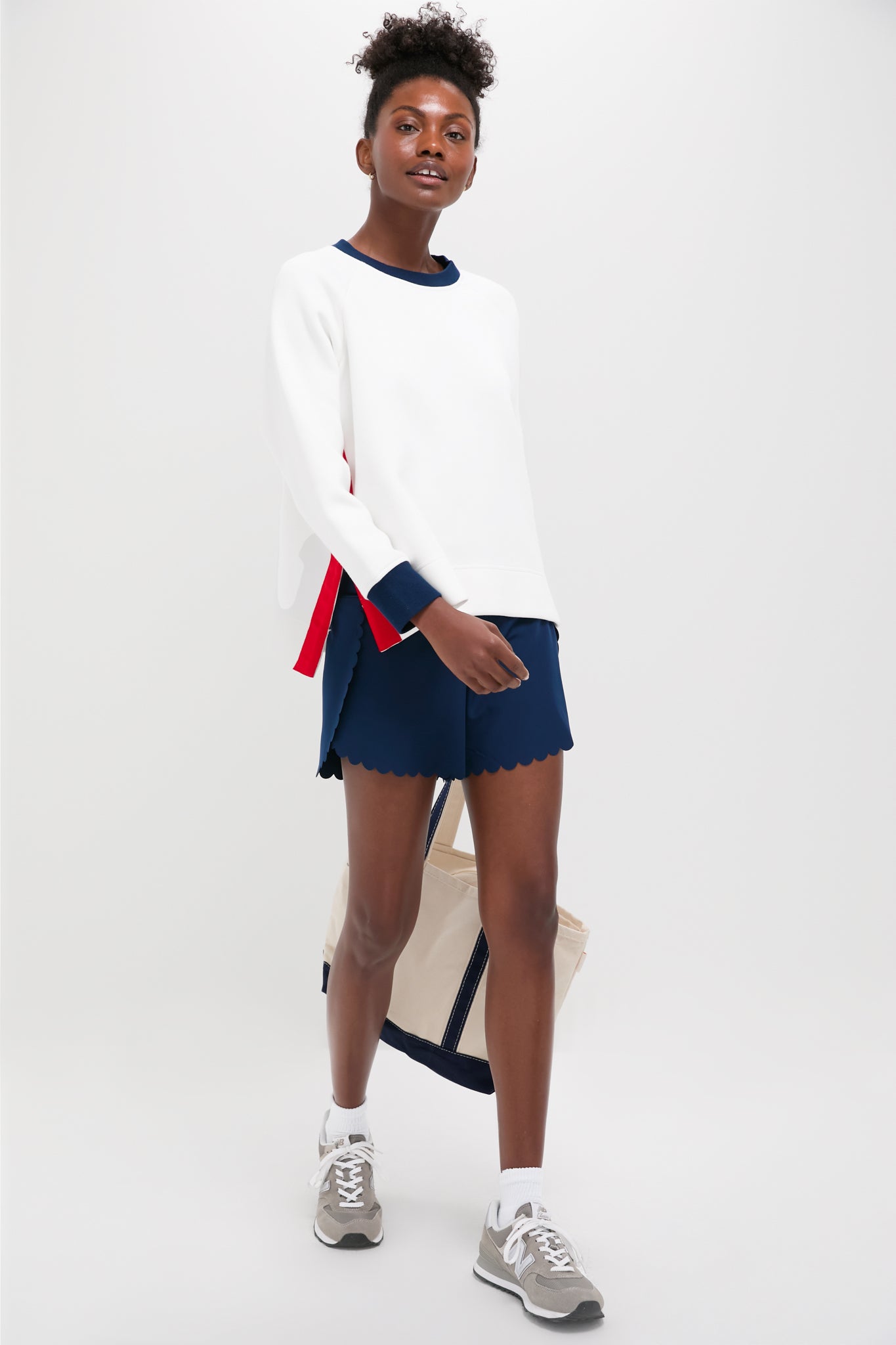 Navy Scallop Marisa Short