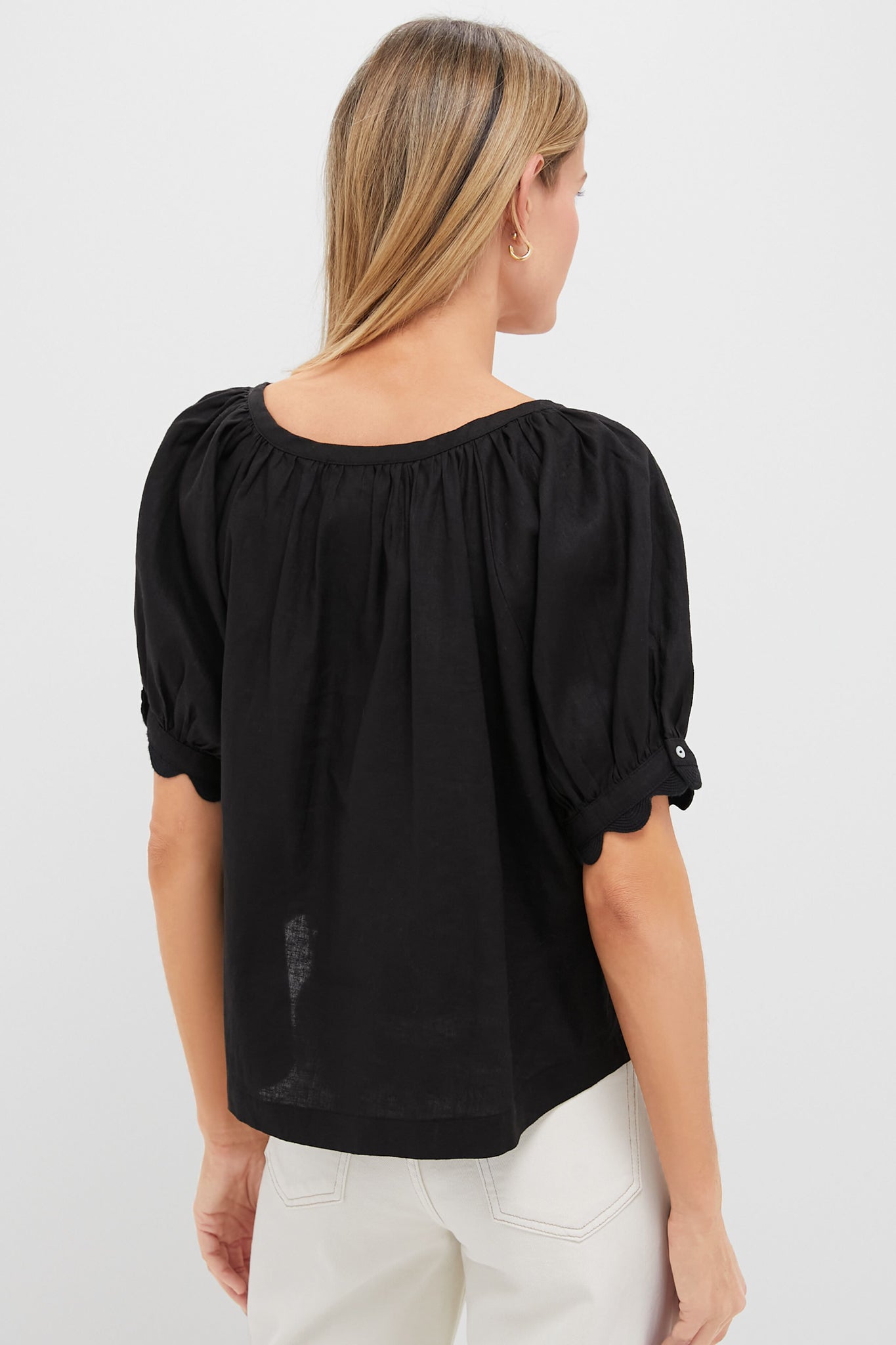 Black Linen Tully Top