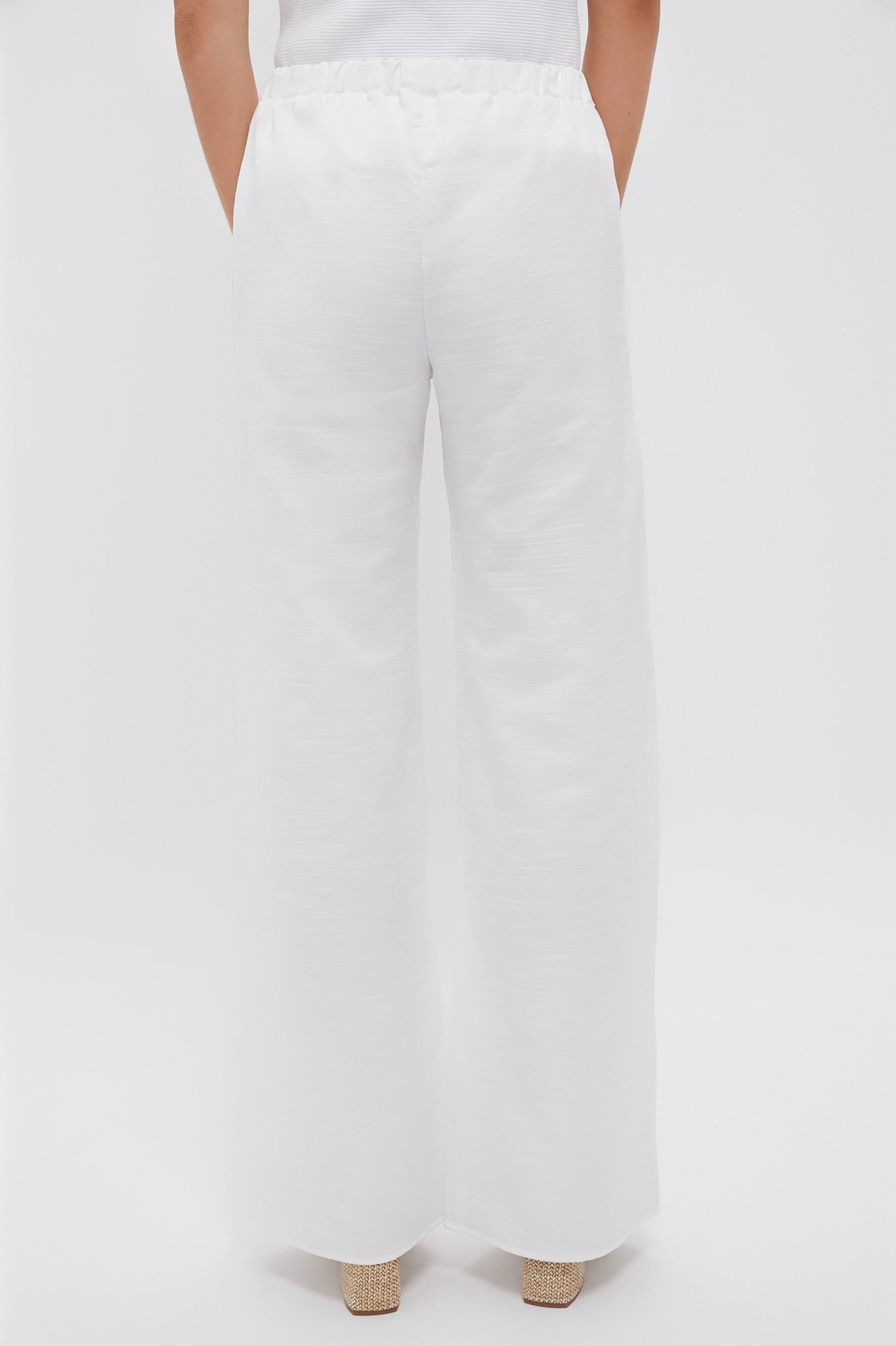 White Anish Textured Pants