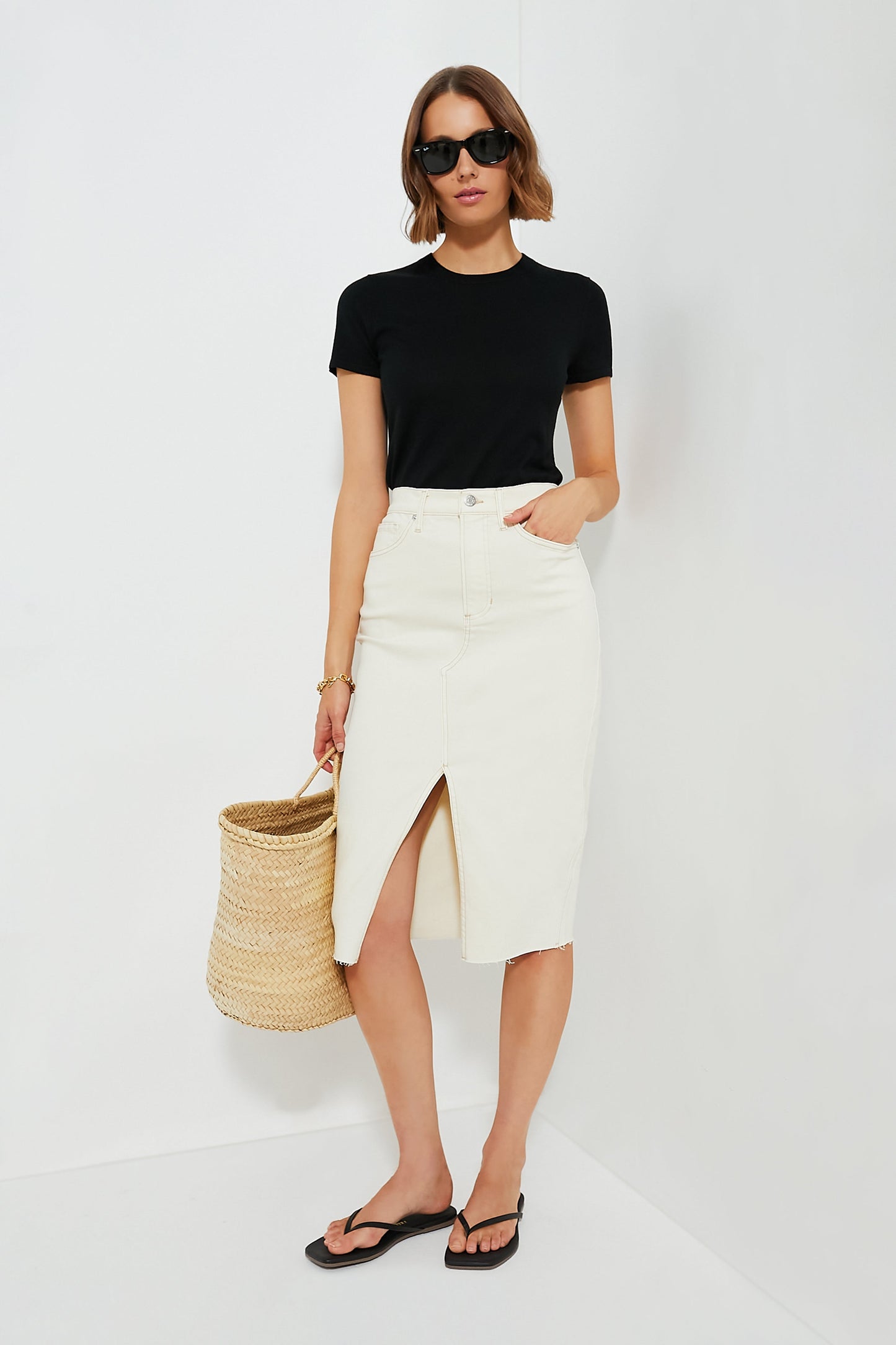 Black Cashmere Silk Blend Katie Tee