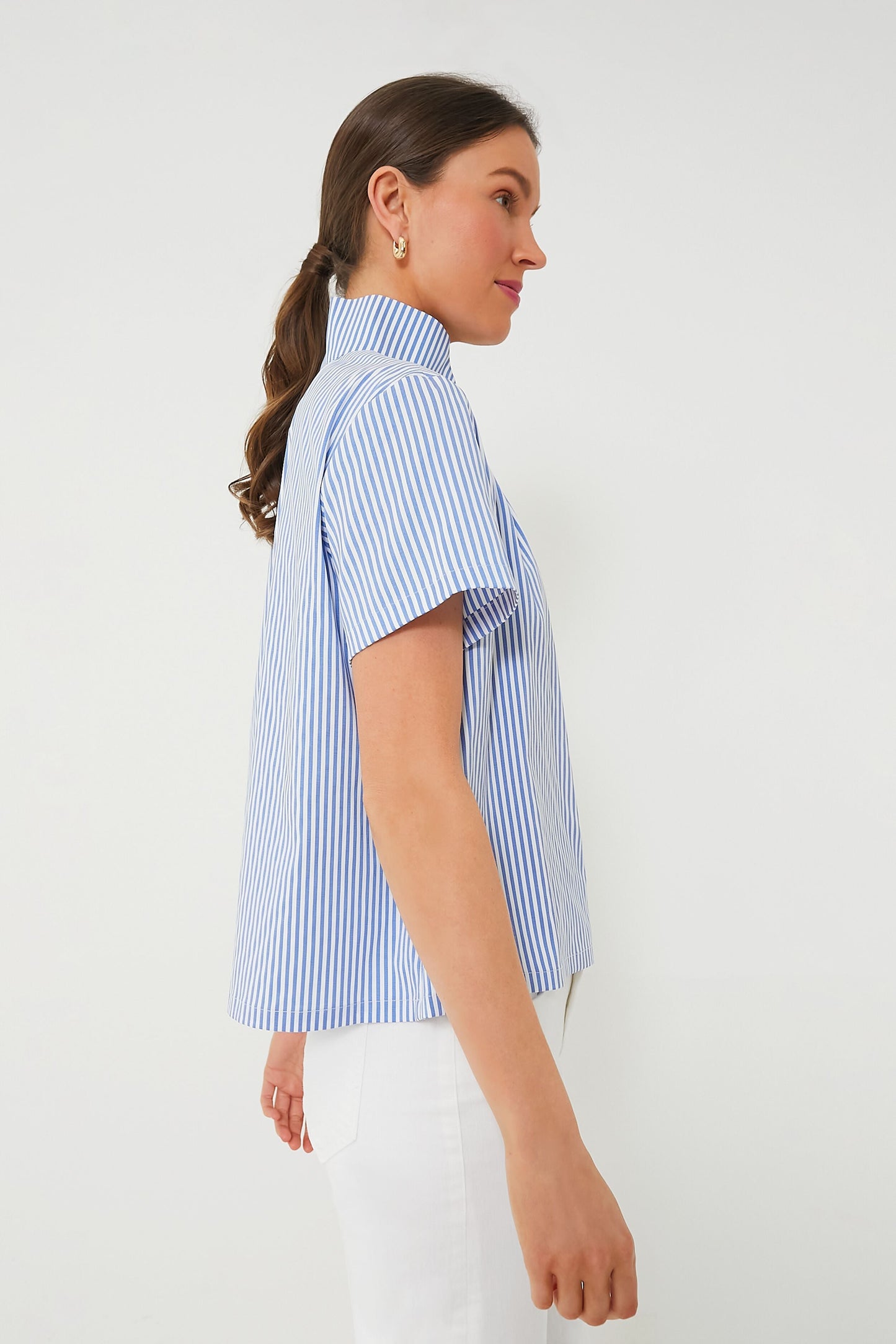 Blue and White Stripe Finn Popover