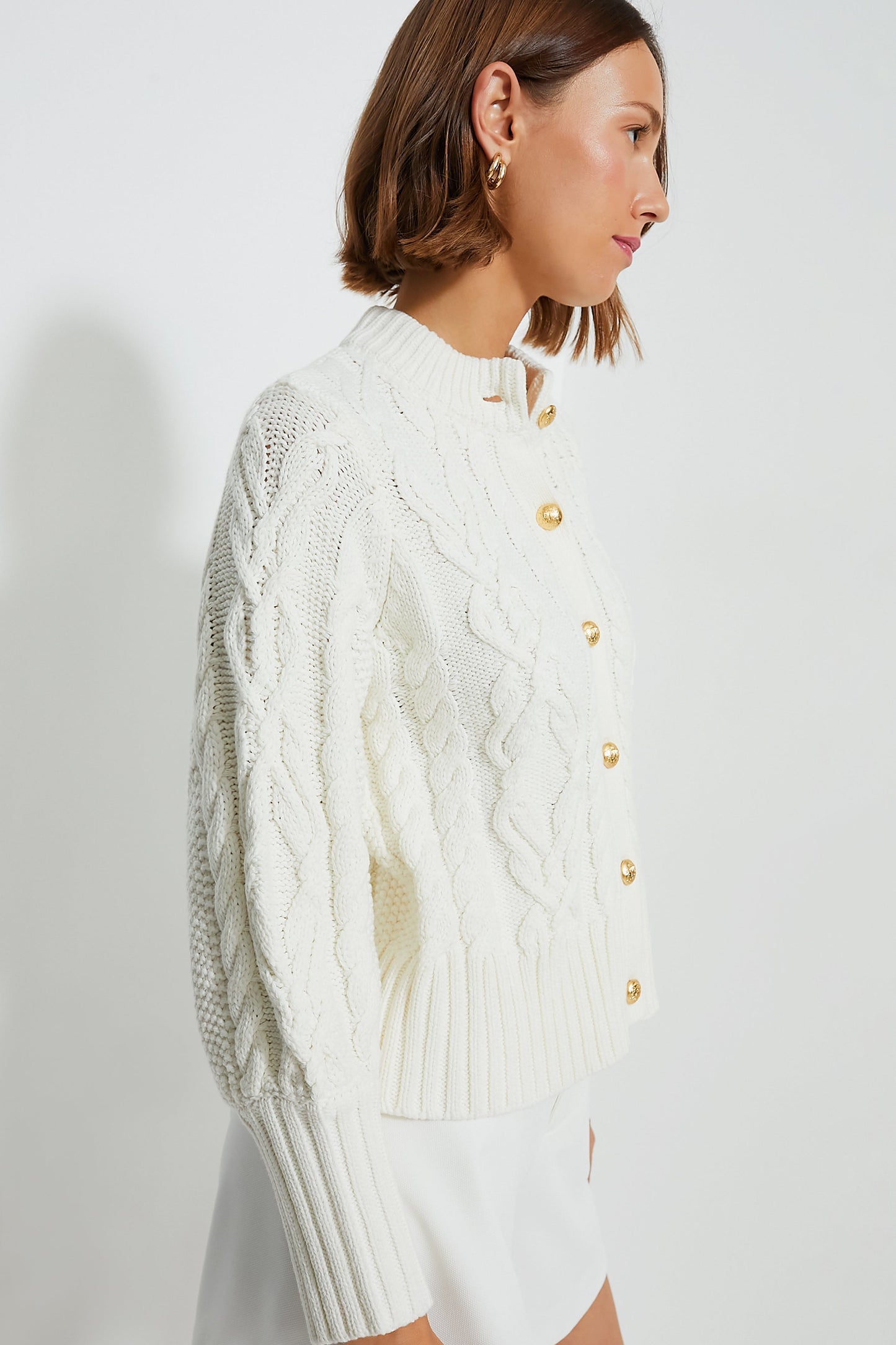 Ivory Cotton Colette Cardigan