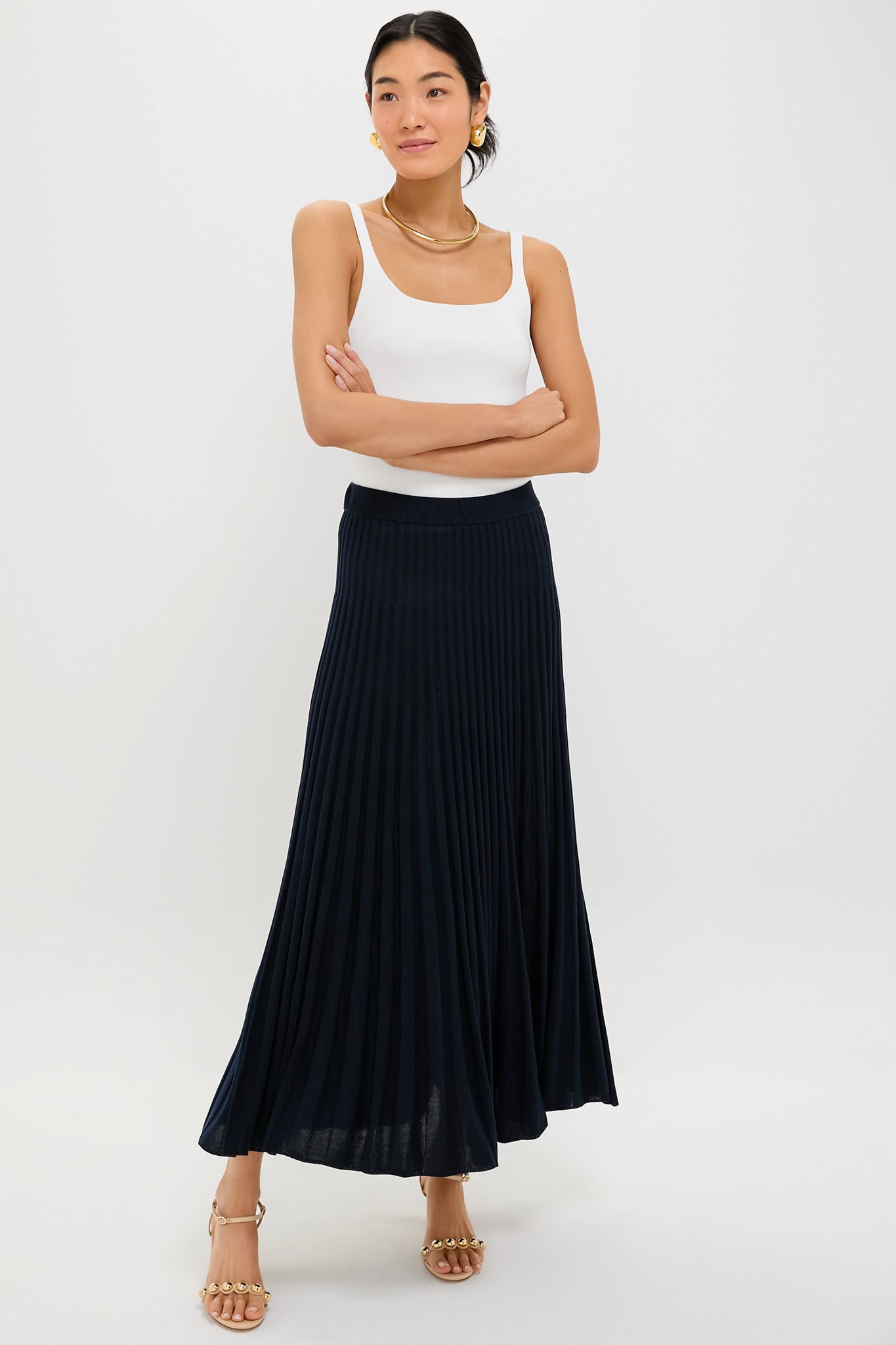 Navy Knit Kenley Skirt
