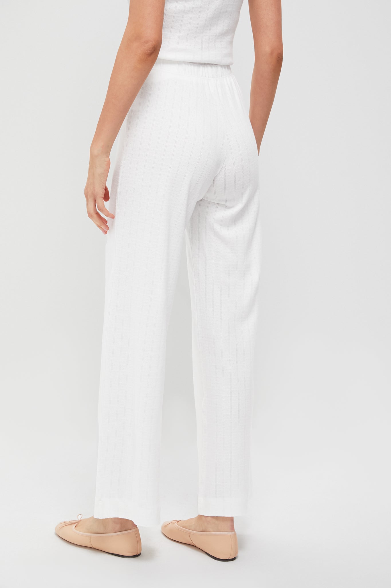 White Pointelle Boxer Pants
