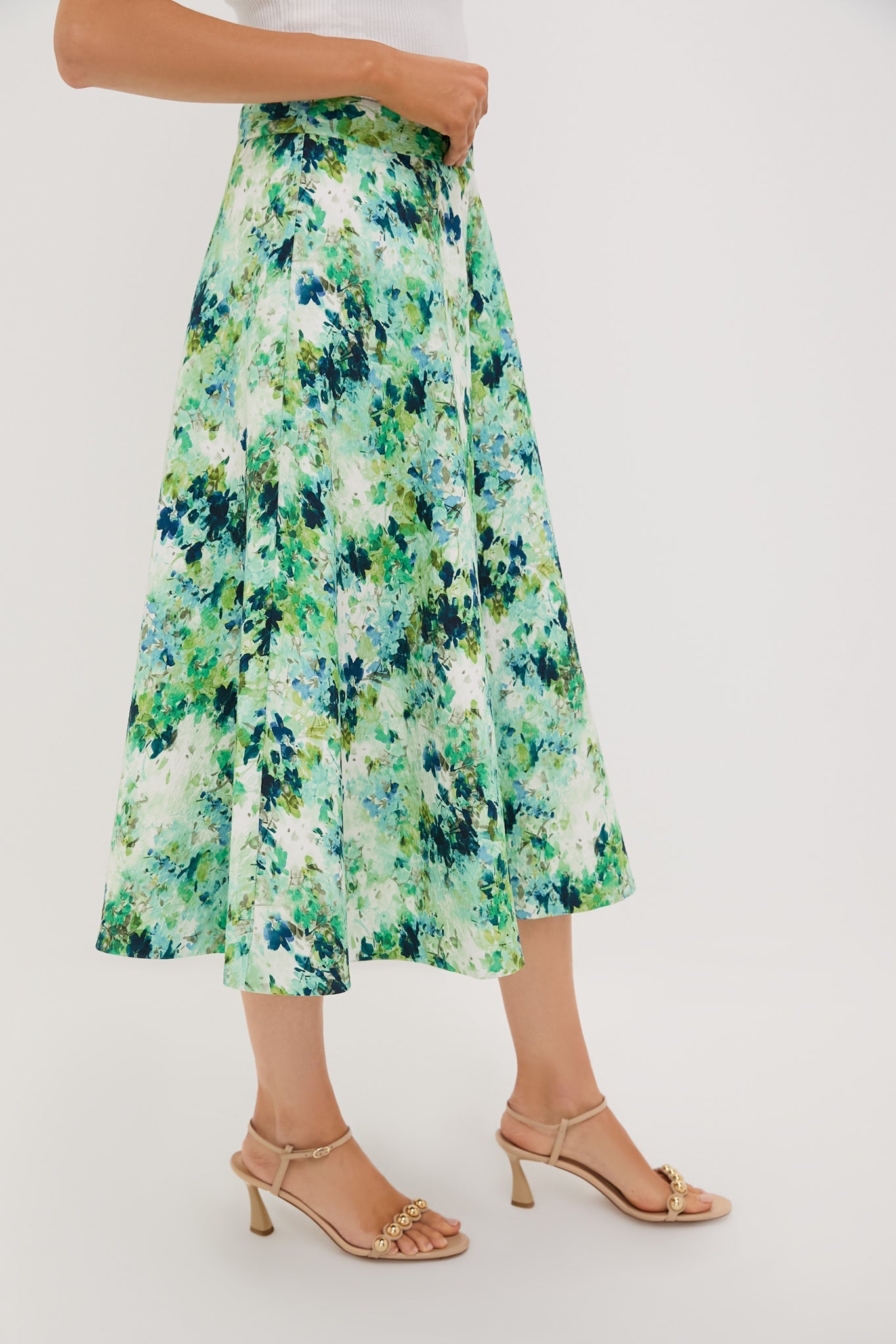 Water Lilies Cotton Seersucker Andrea Circle Skirt