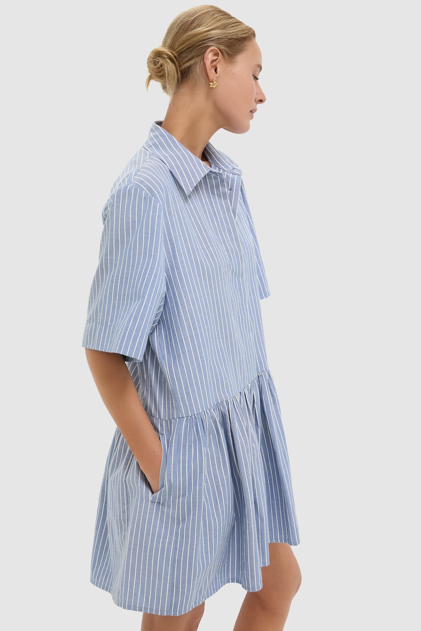 Blue Stripe Piper Shirt Dress