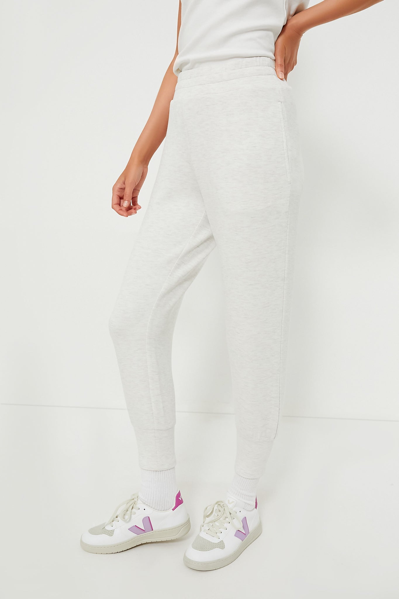 Ivory Marl The Slim Cuff Pant 25