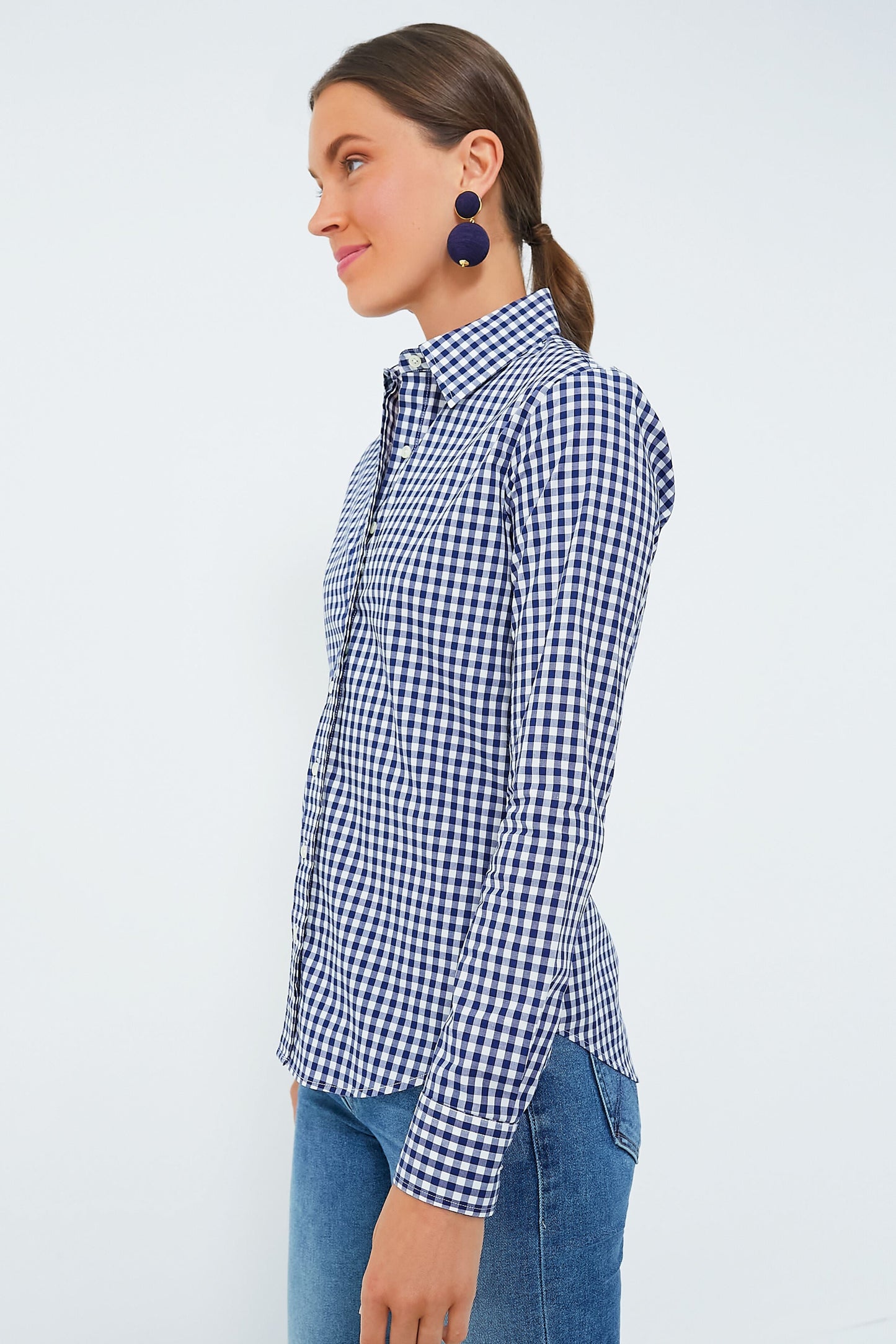 Navy Gingham Long Sleeve Icon Shirt
