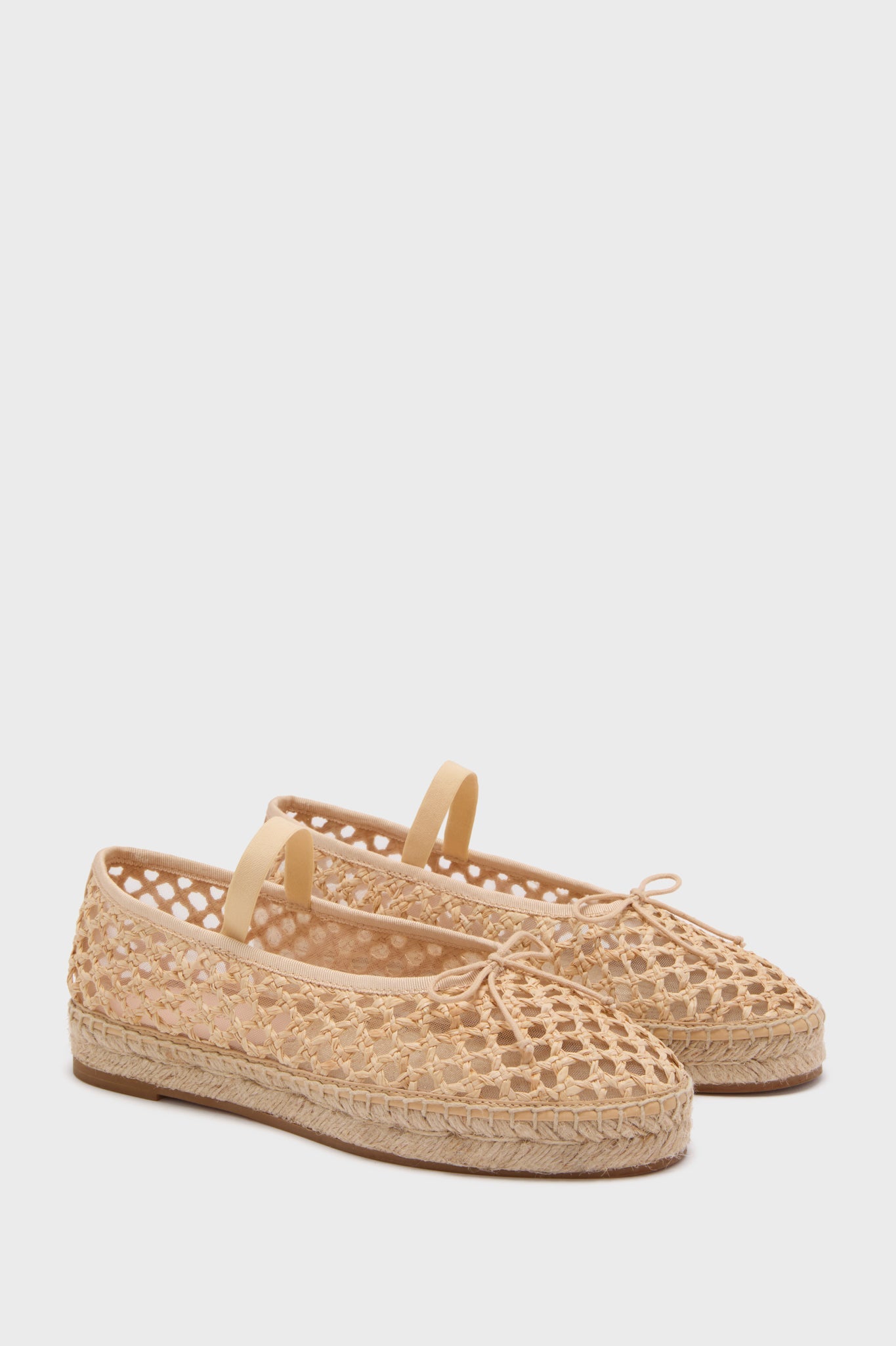 Natural Crochet Raffia Kayla Ballet Espadrilles