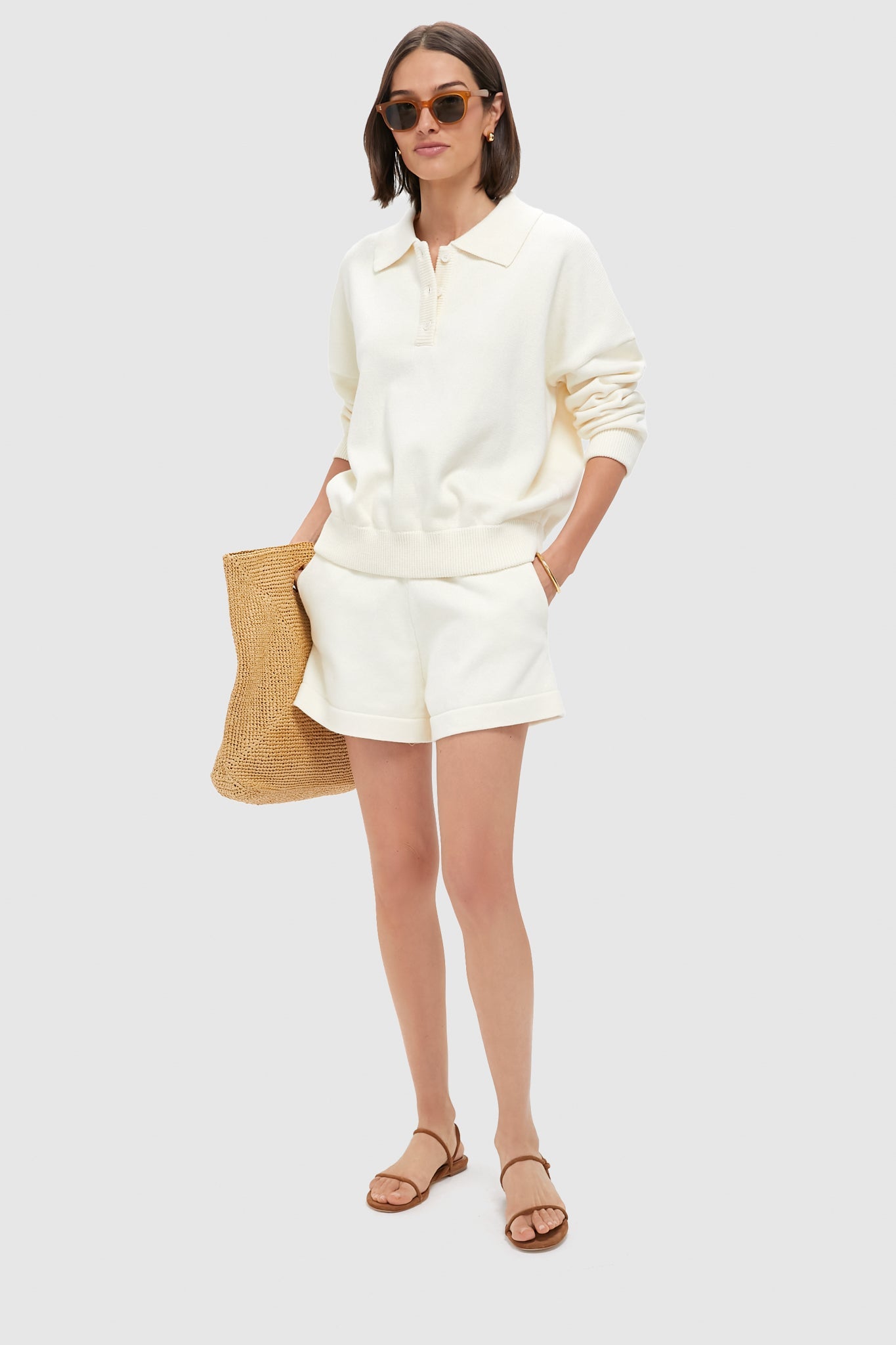 Ivory Knit Beau Shorts