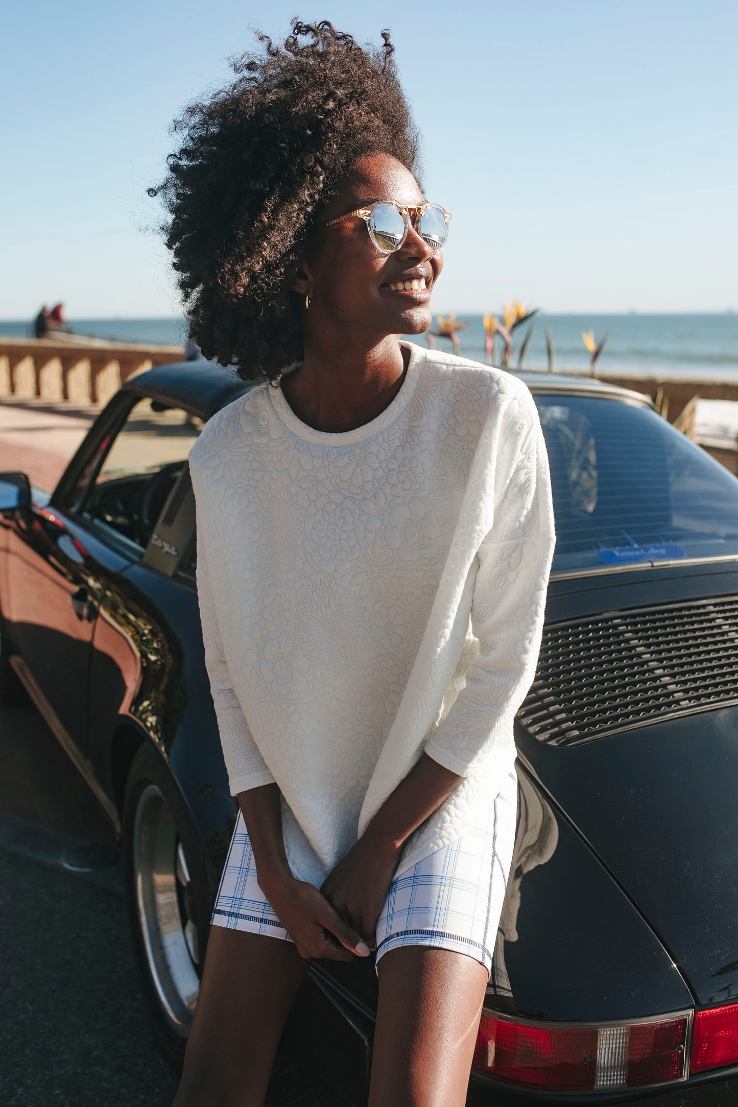 White Fleur Ally Swing Sweatshirt