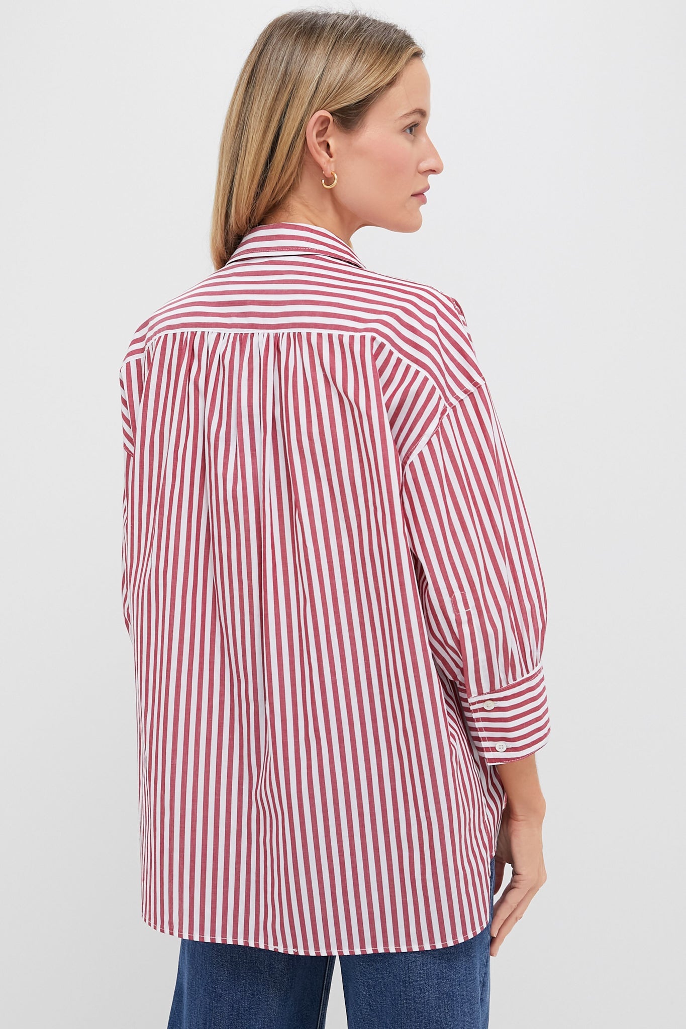 Red Stripe Adair Boyfriend Shirt