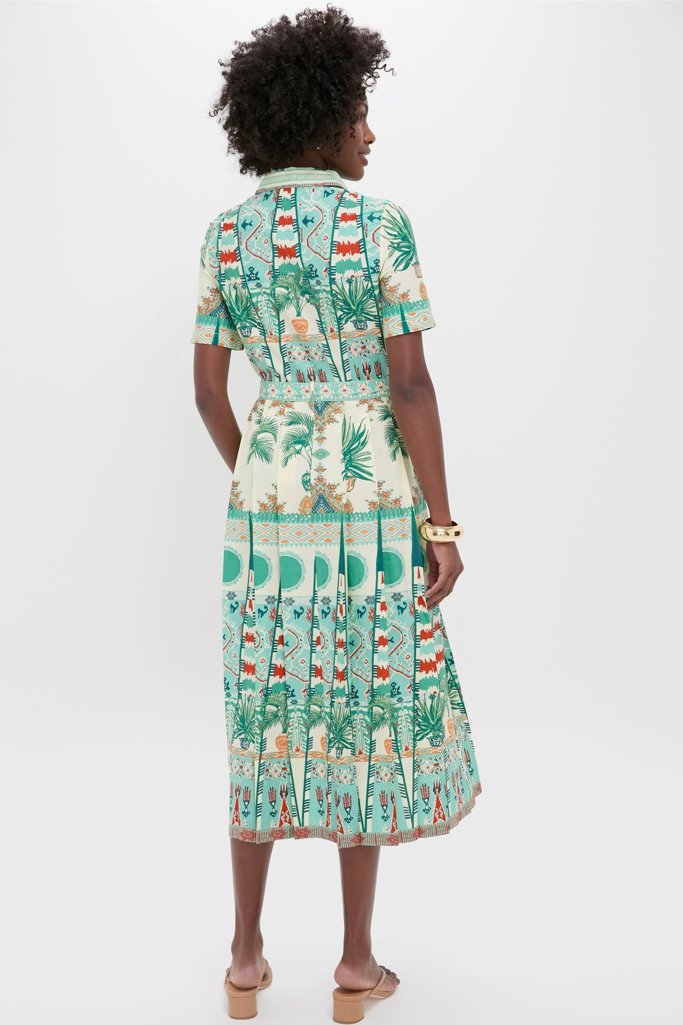 Green Tribal Botanic Claudia Dress