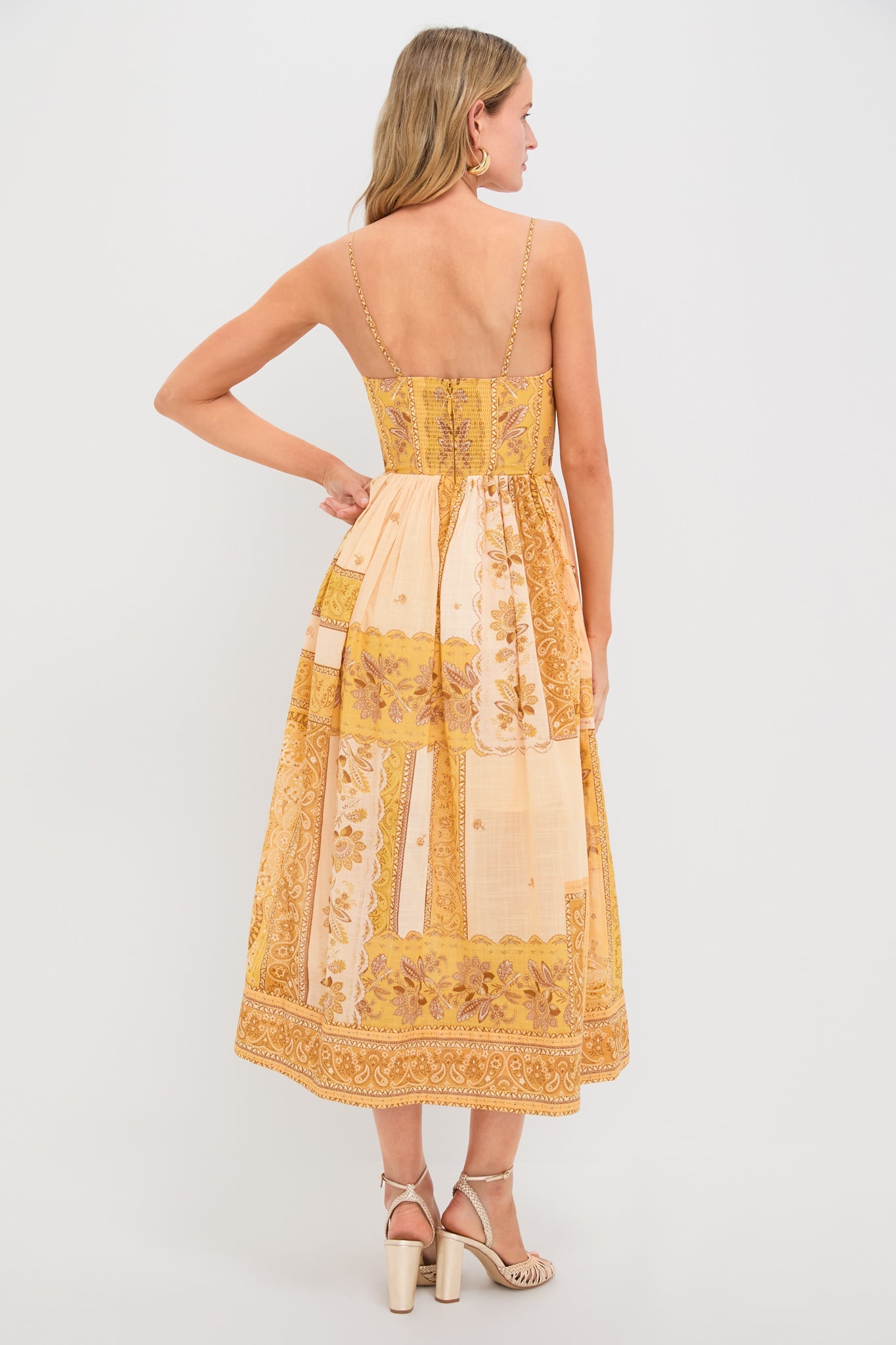 Mustard Bandana Lucky Corset Midi Dress