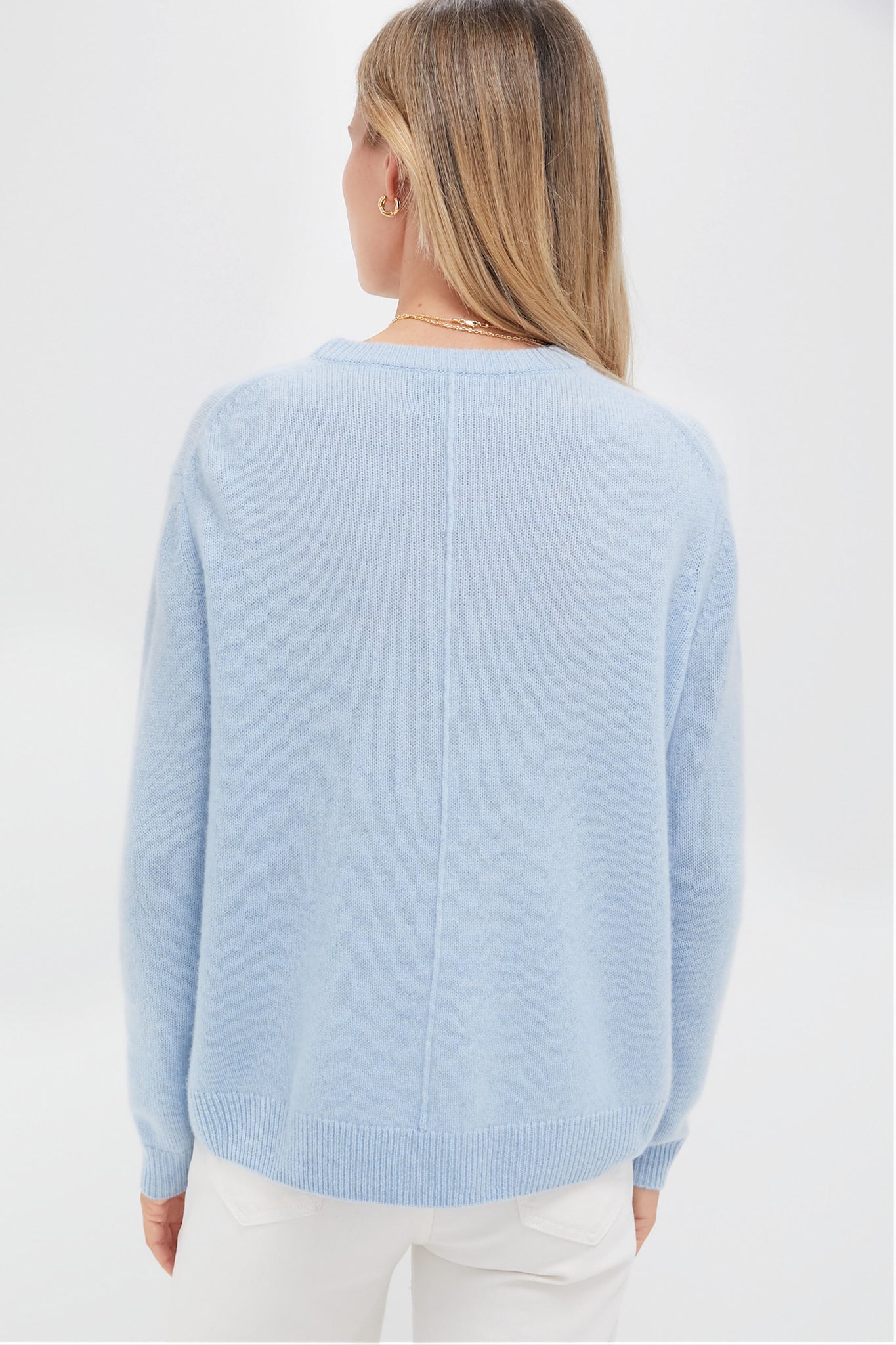 Ice Blue Cashmere Bodie Crewneck Sweater