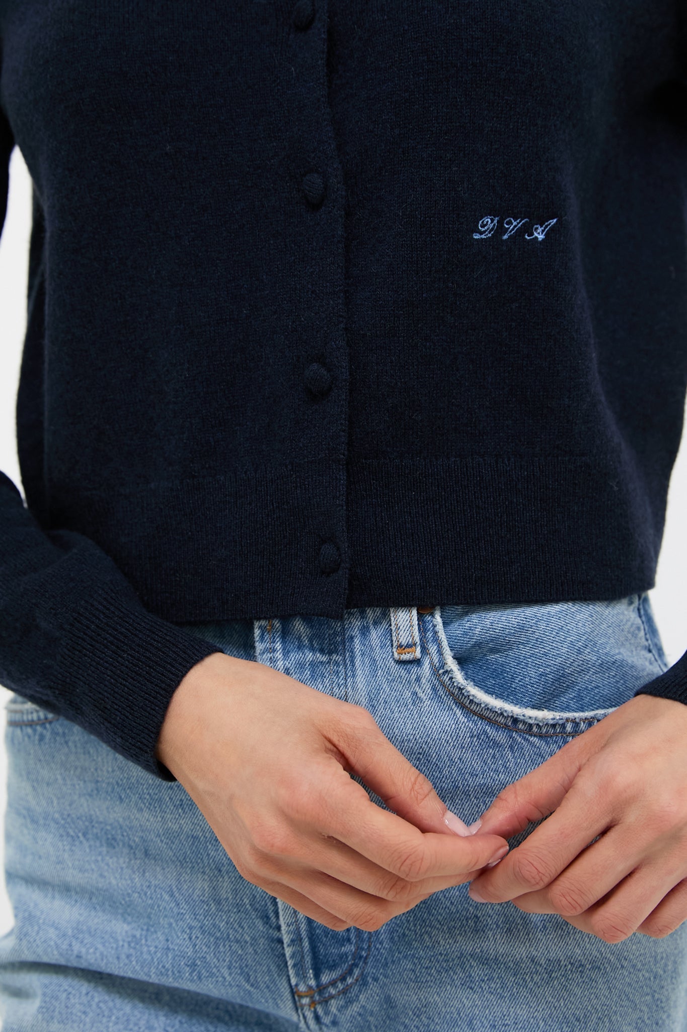 Navy Cashmere Riley Cardigan