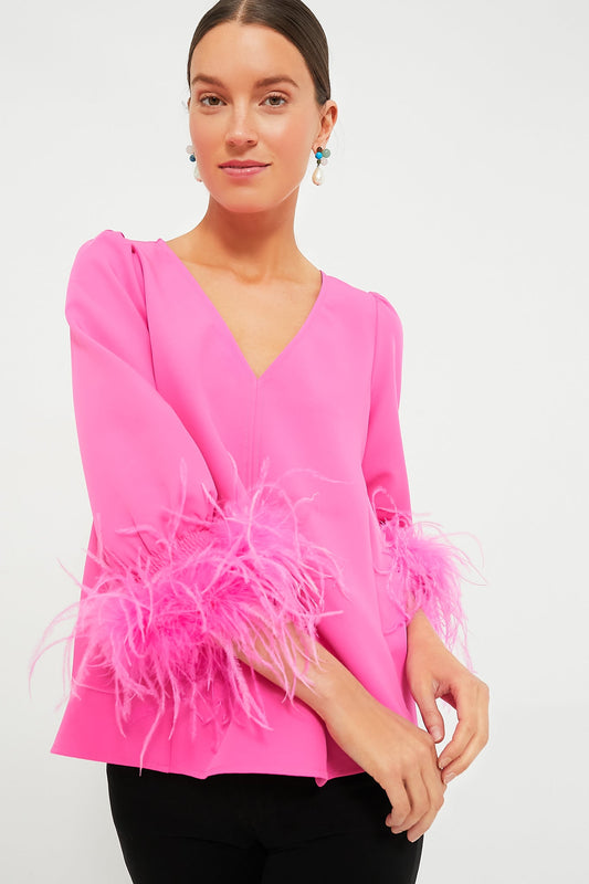 Hot Pink Feather Easton Blouse
