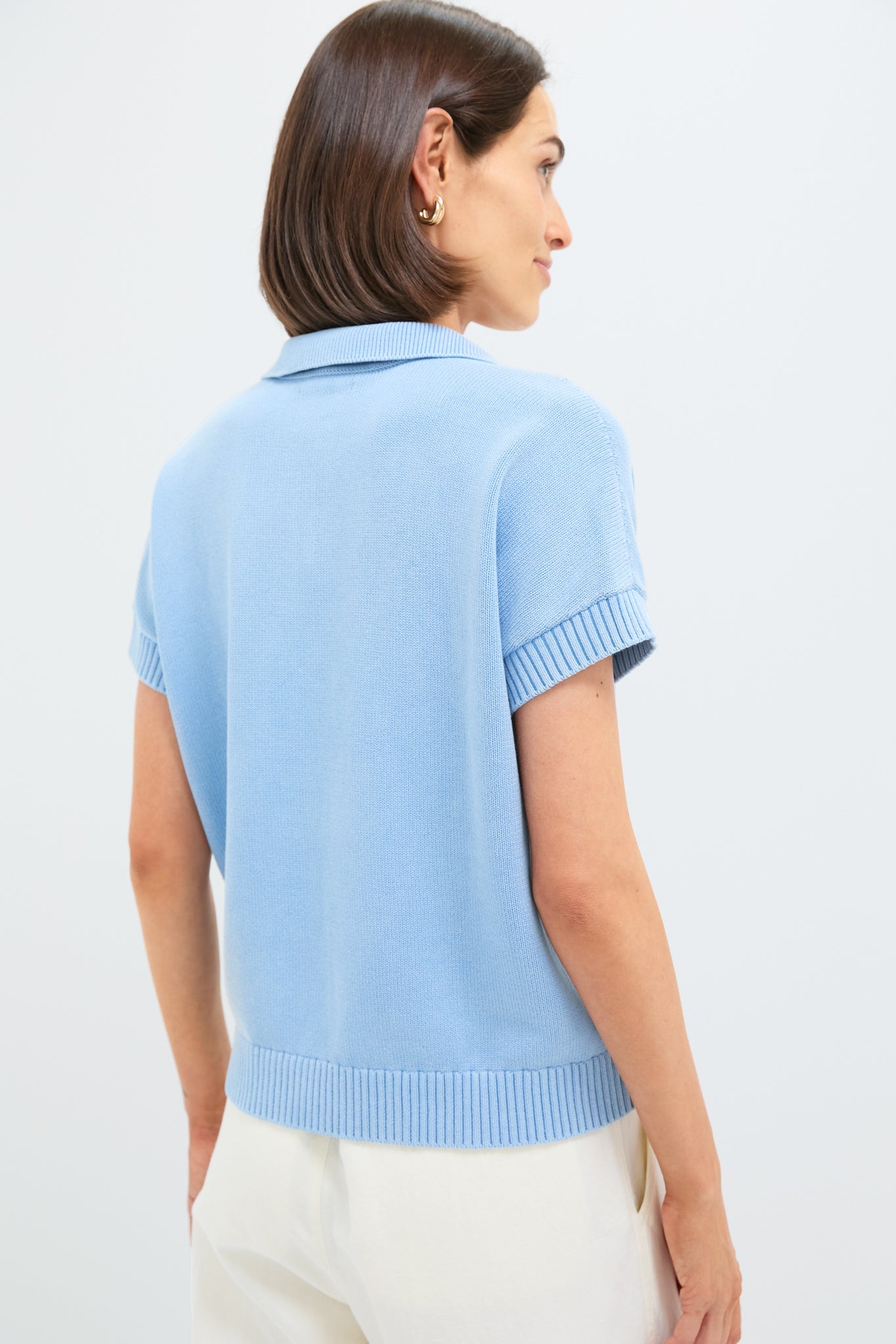 Blue Stonewashed Shawn Sweater Polo