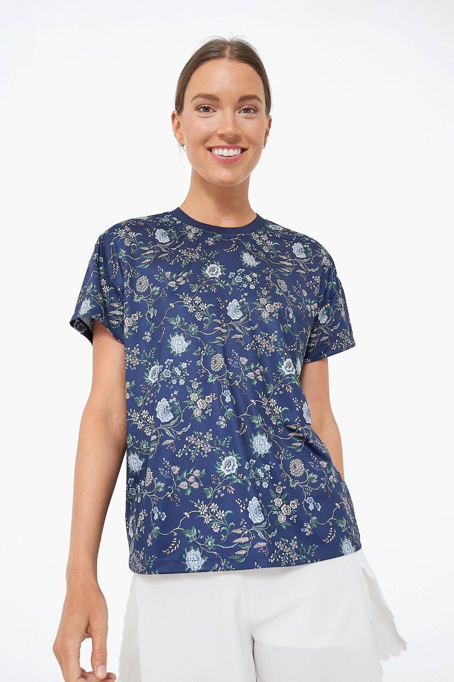 Navy Wildflower Short Sleeve Ryan Boyfriend Tee