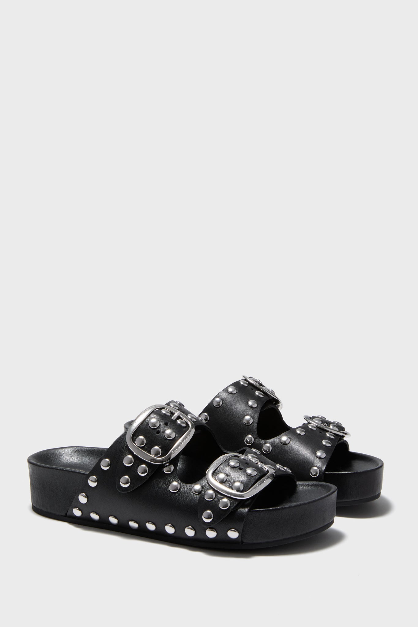 Black with Silver Studs Jack Sandals