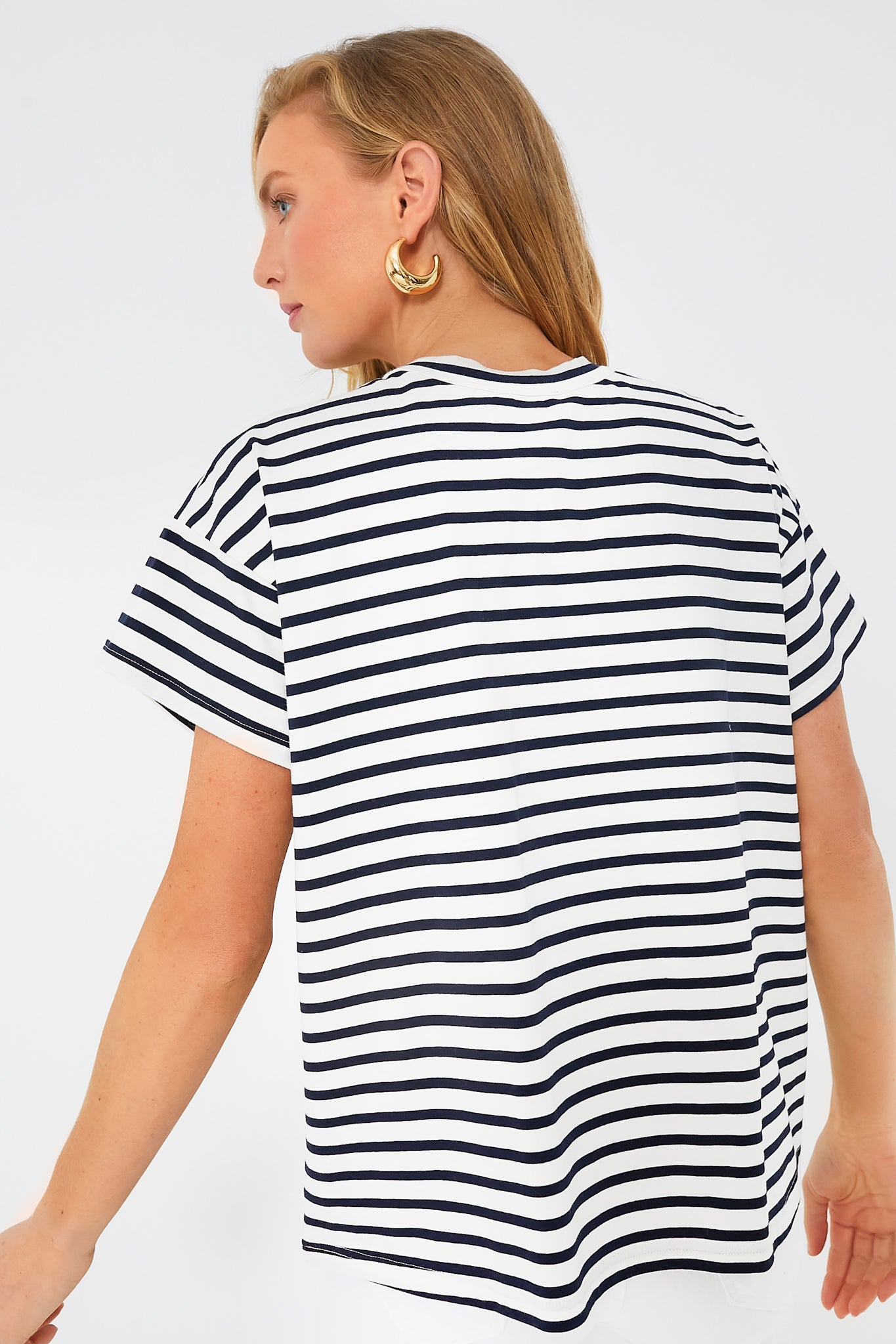Blue Striped Presley Boyfriend Tee