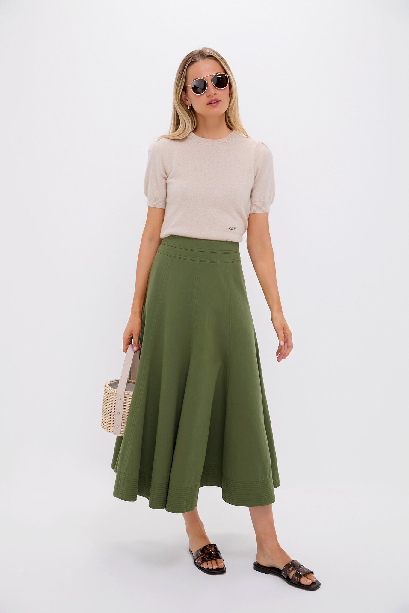 Sandstone Short Sleeve Cashmere Audrey Sweater