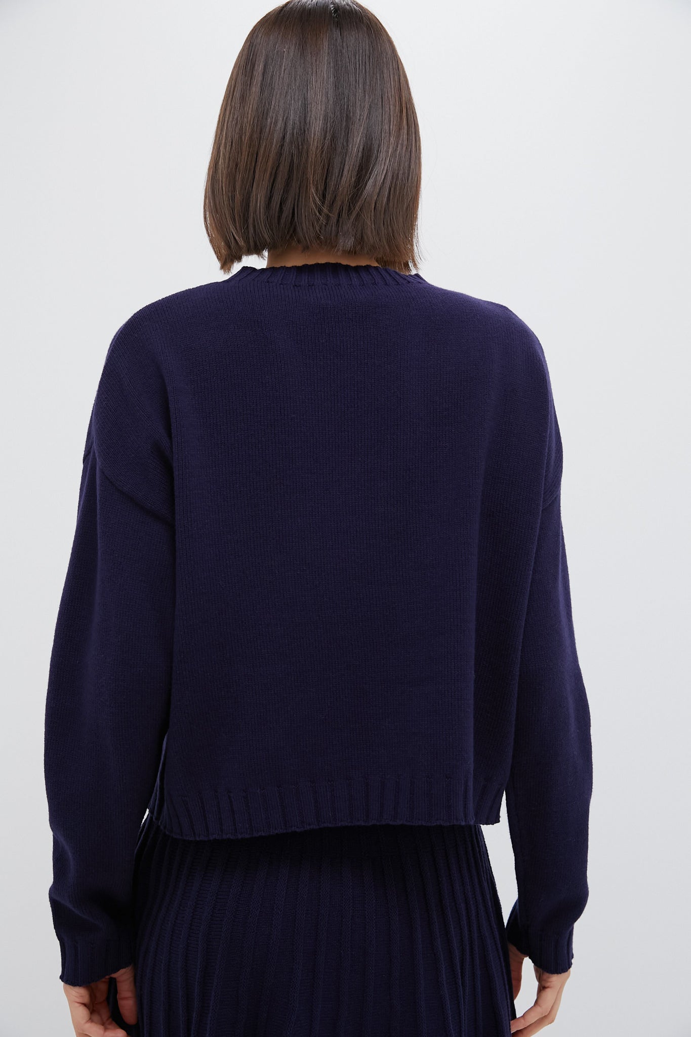 Navy Knit Milly Crewneck Sweater