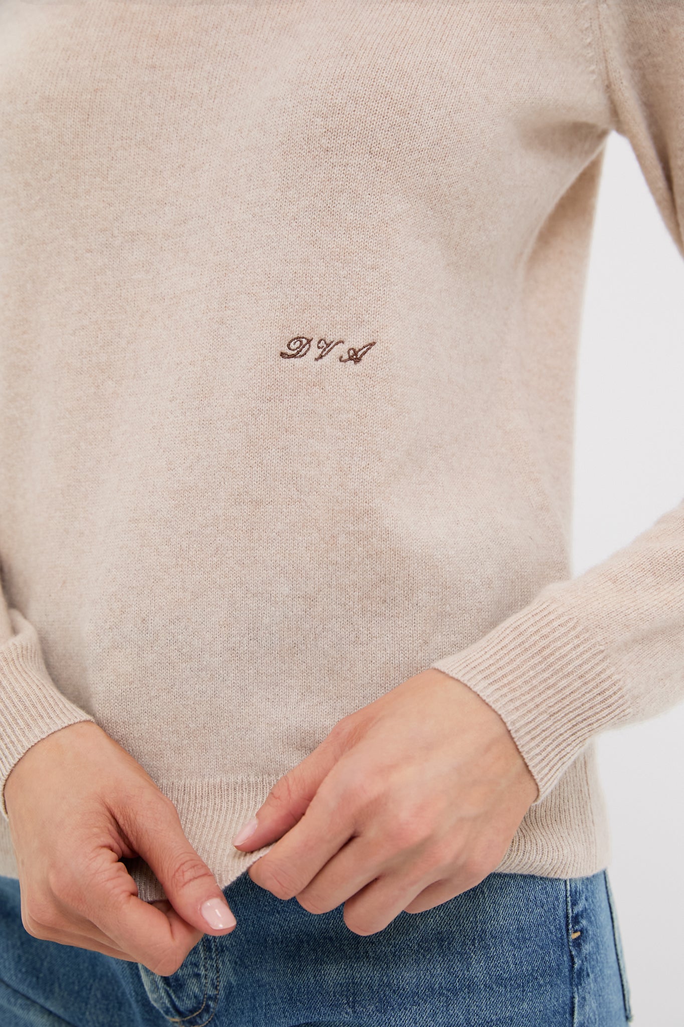 Sandstone Cashmere Crewneck Sweater