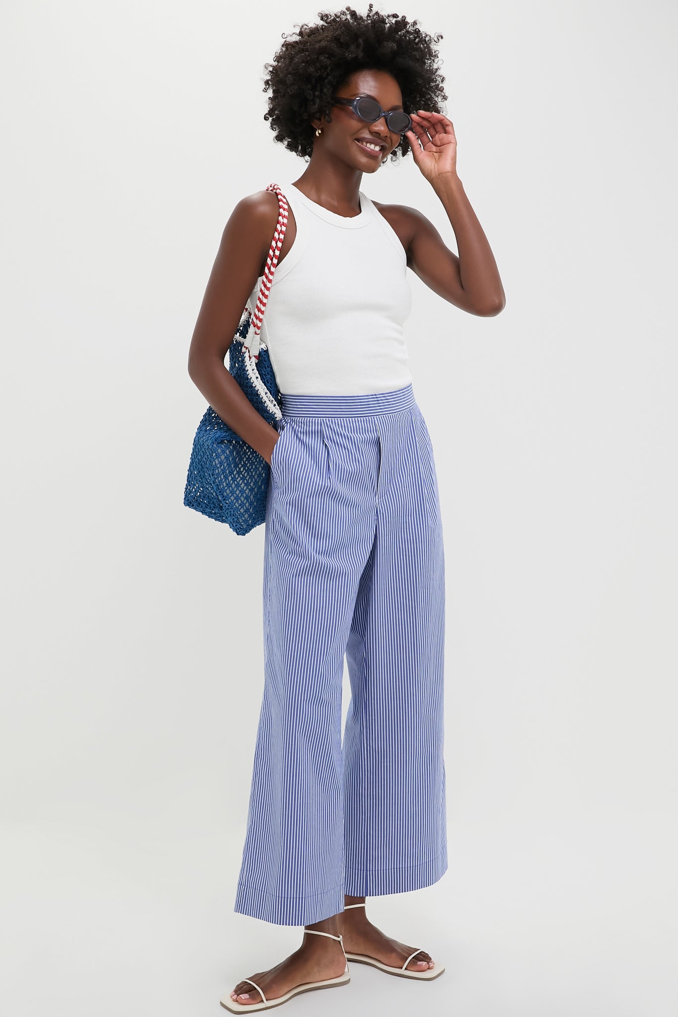 Royal Blue and White Stripe Penelope Pants