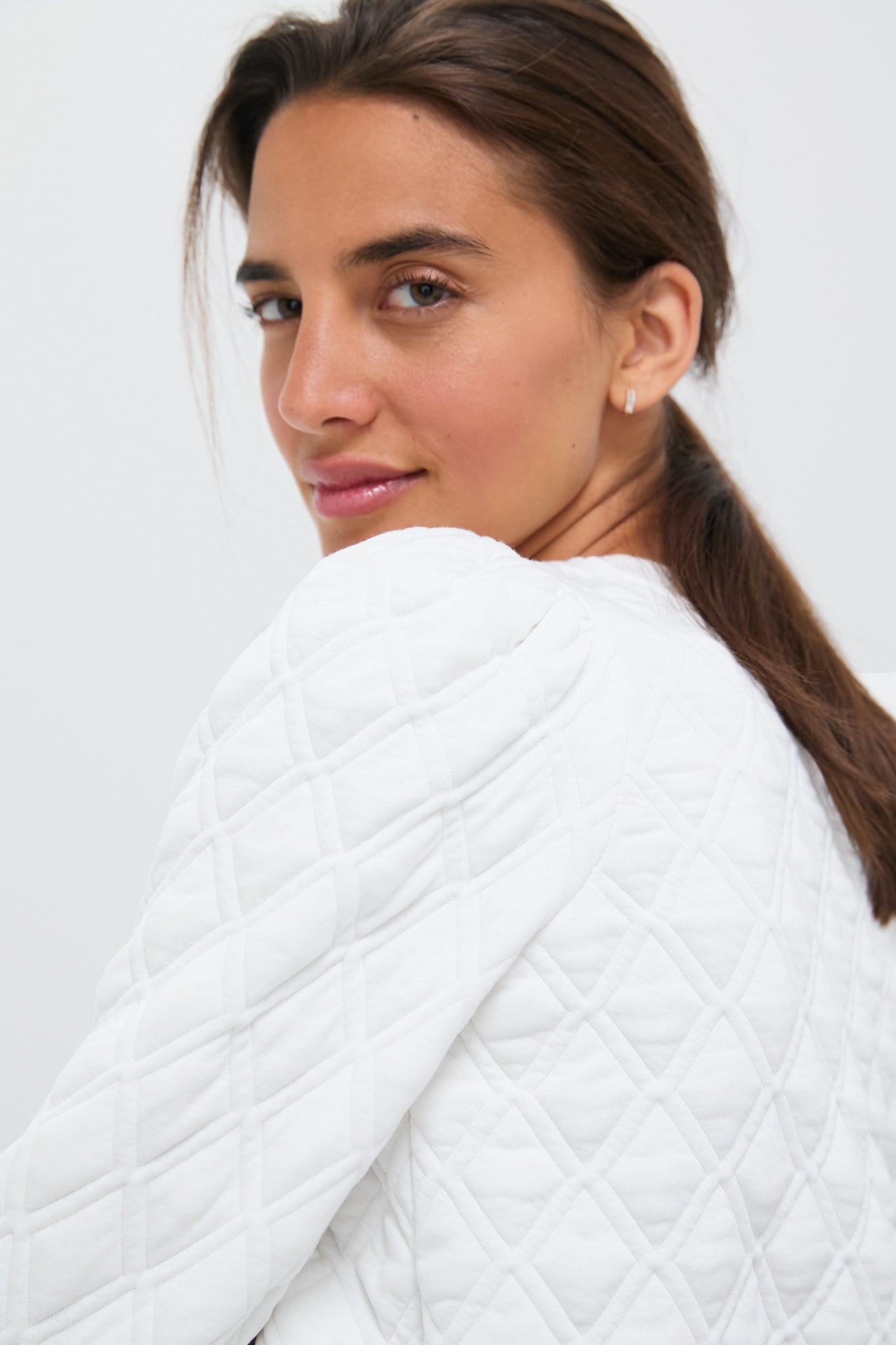 White Puff Sleeve Campbell Pullover
