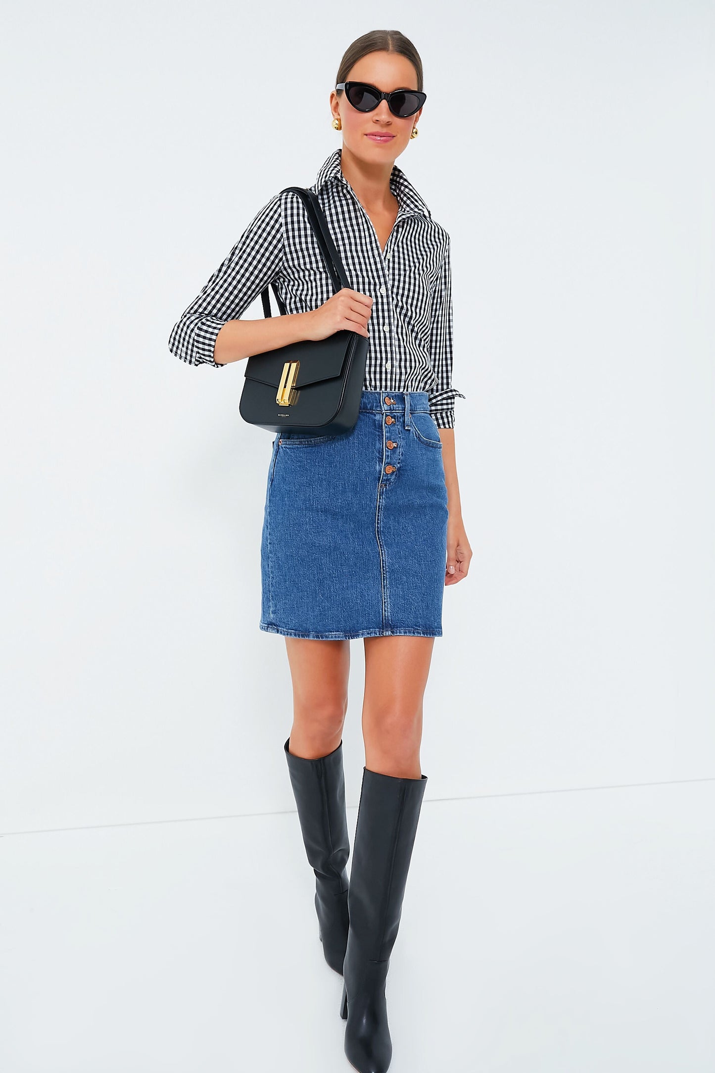 Black Gingham Long Sleeve Icon Shirt