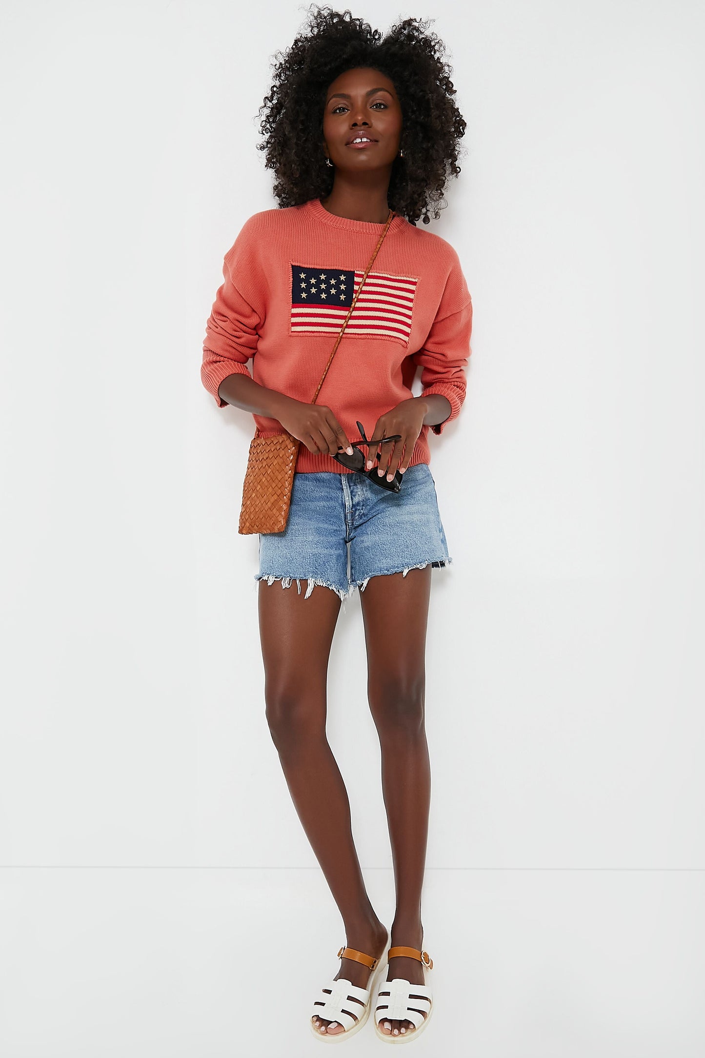 Nantucket Red Cropped Americana Sweater