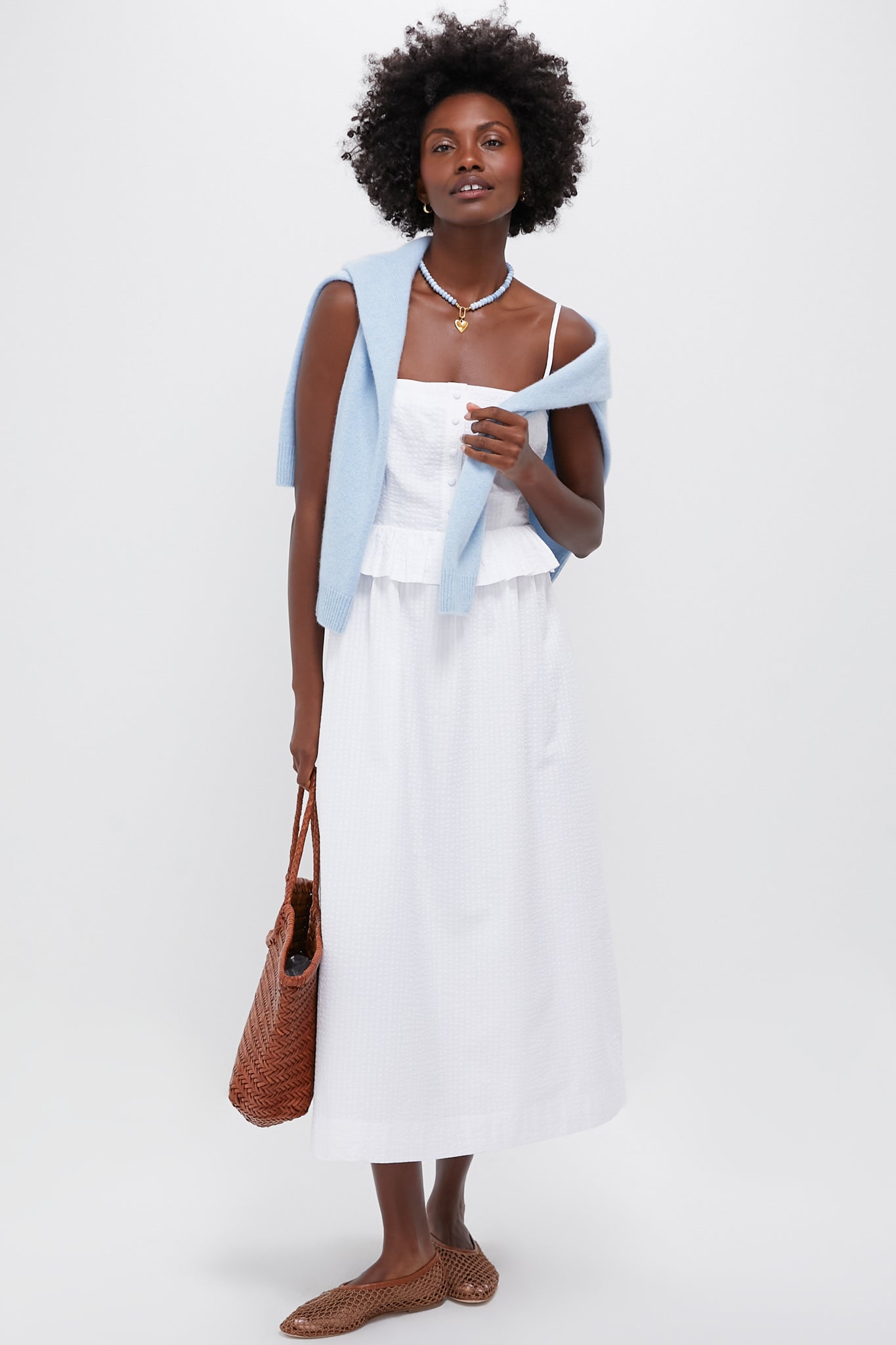 White Shadow Seersucker Stripe Maddy Dress